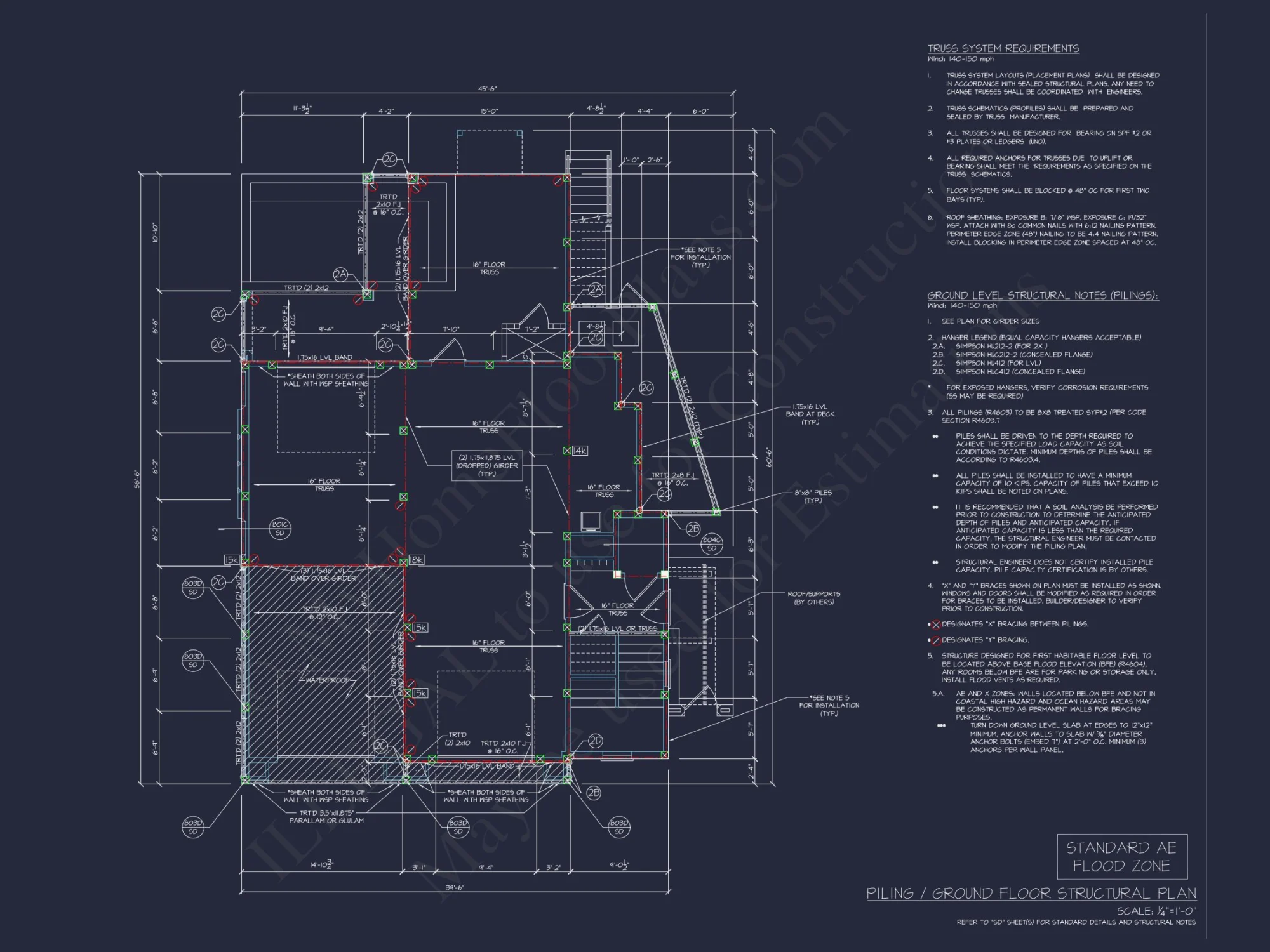 Elegant house Floor Plan: Coastal Blueprint with Architectural Designs
