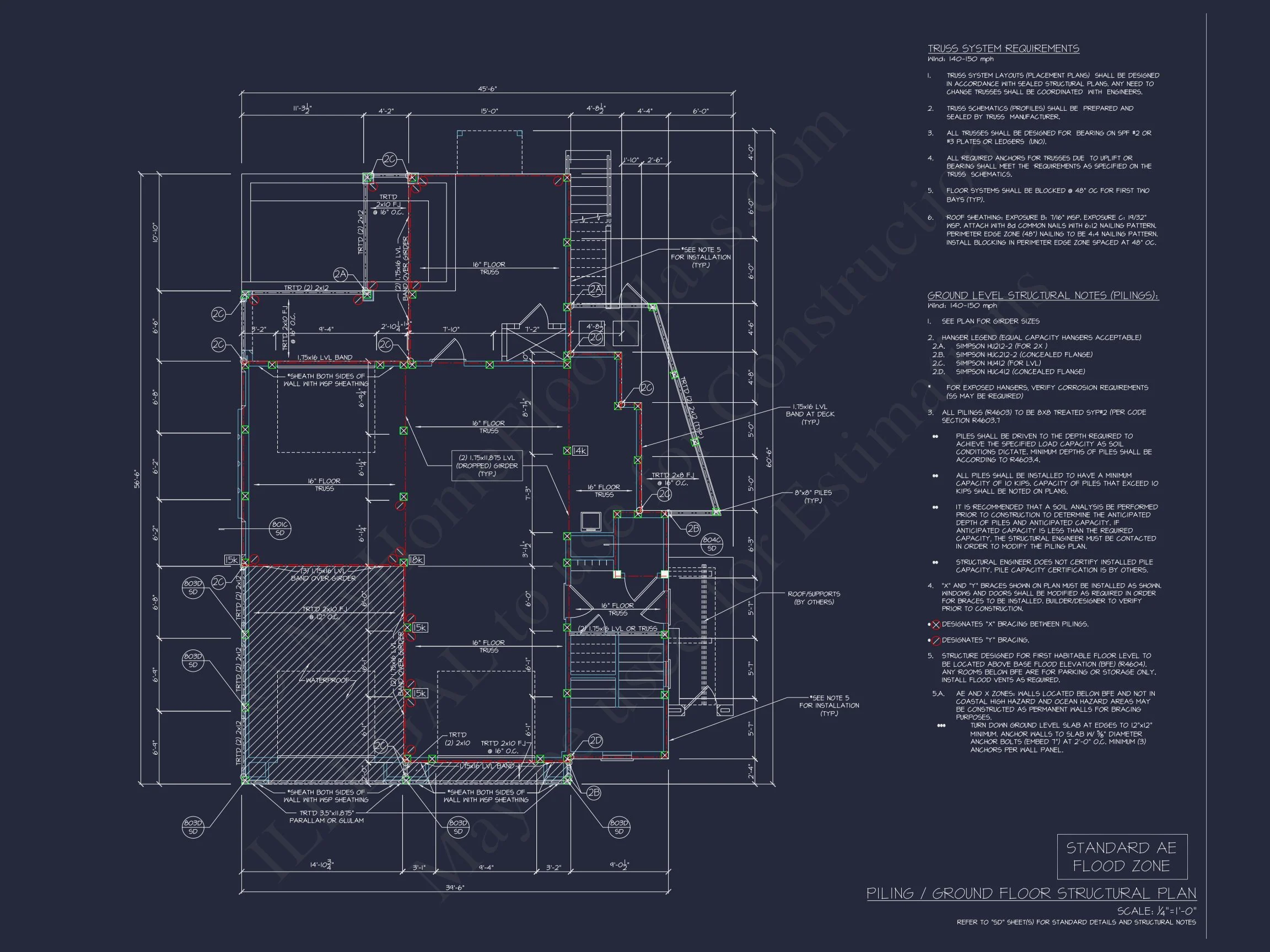 Elegant house Floor Plan: Coastal Blueprint with Architectural Designs