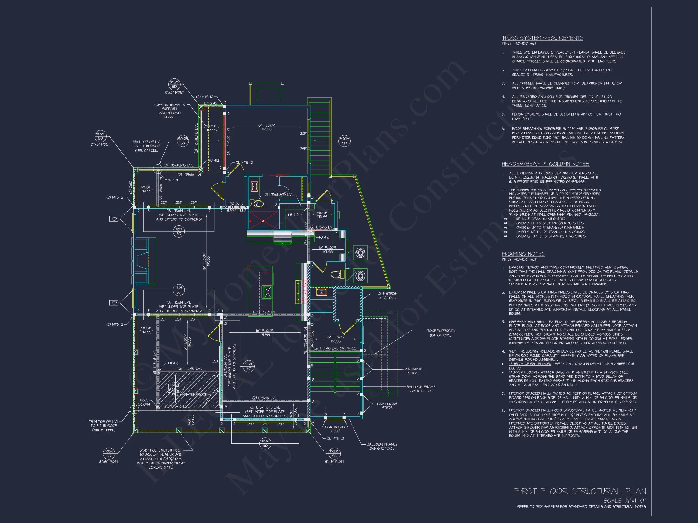 Elegant house Floor Plan: Coastal Blueprint with Architectural Designs