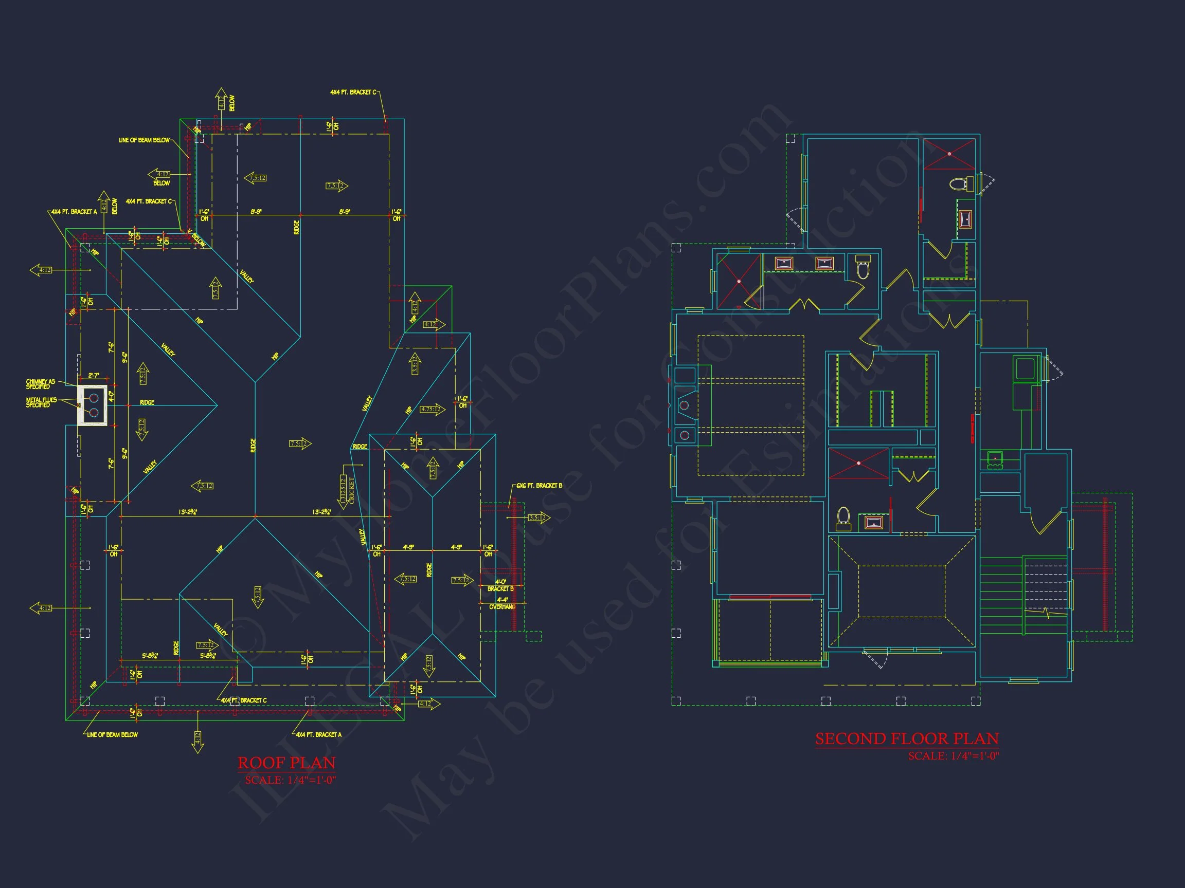 Elegant house Floor Plan: Coastal Blueprint with Architectural Designs