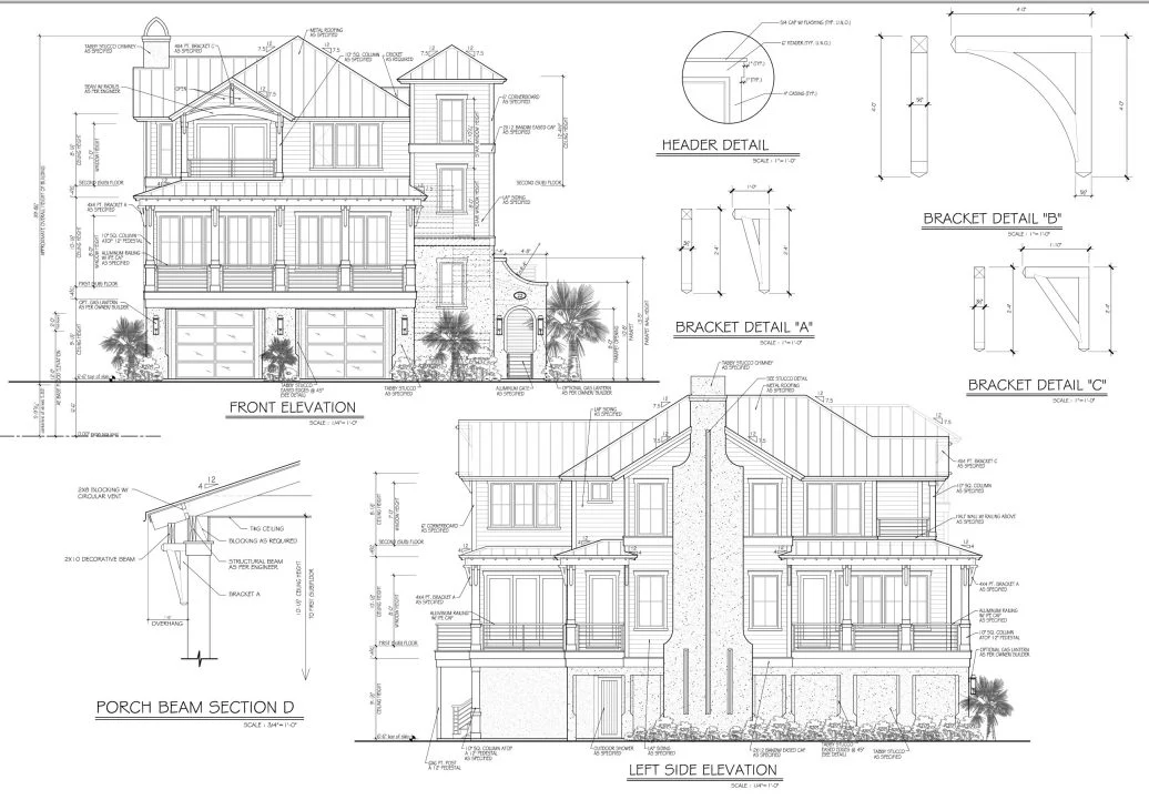 Elegant house Floor Plan: Coastal Blueprint with Architectural Designs