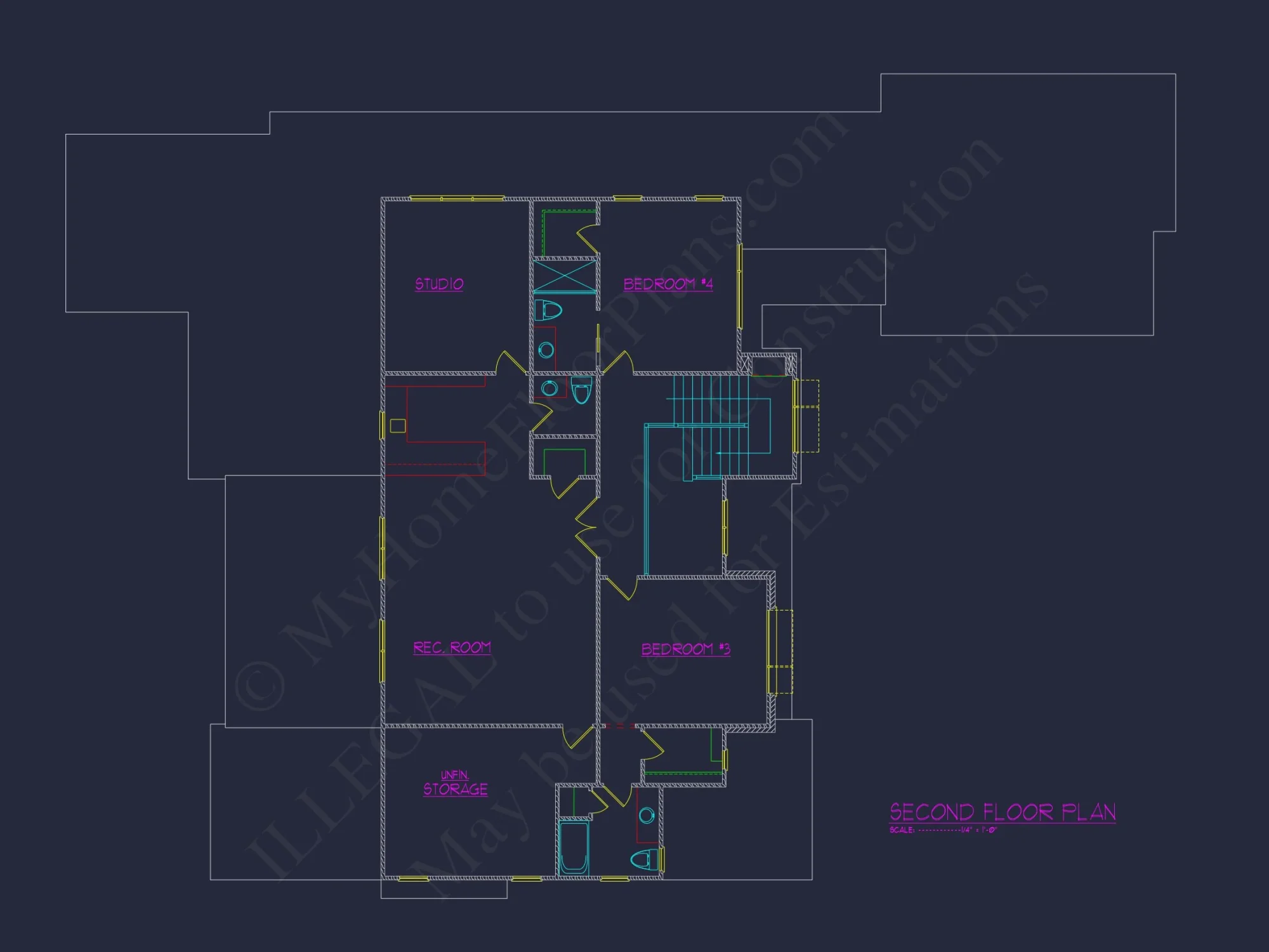 Modern house Floor Plan Blueprint: CAD Architecture Designs