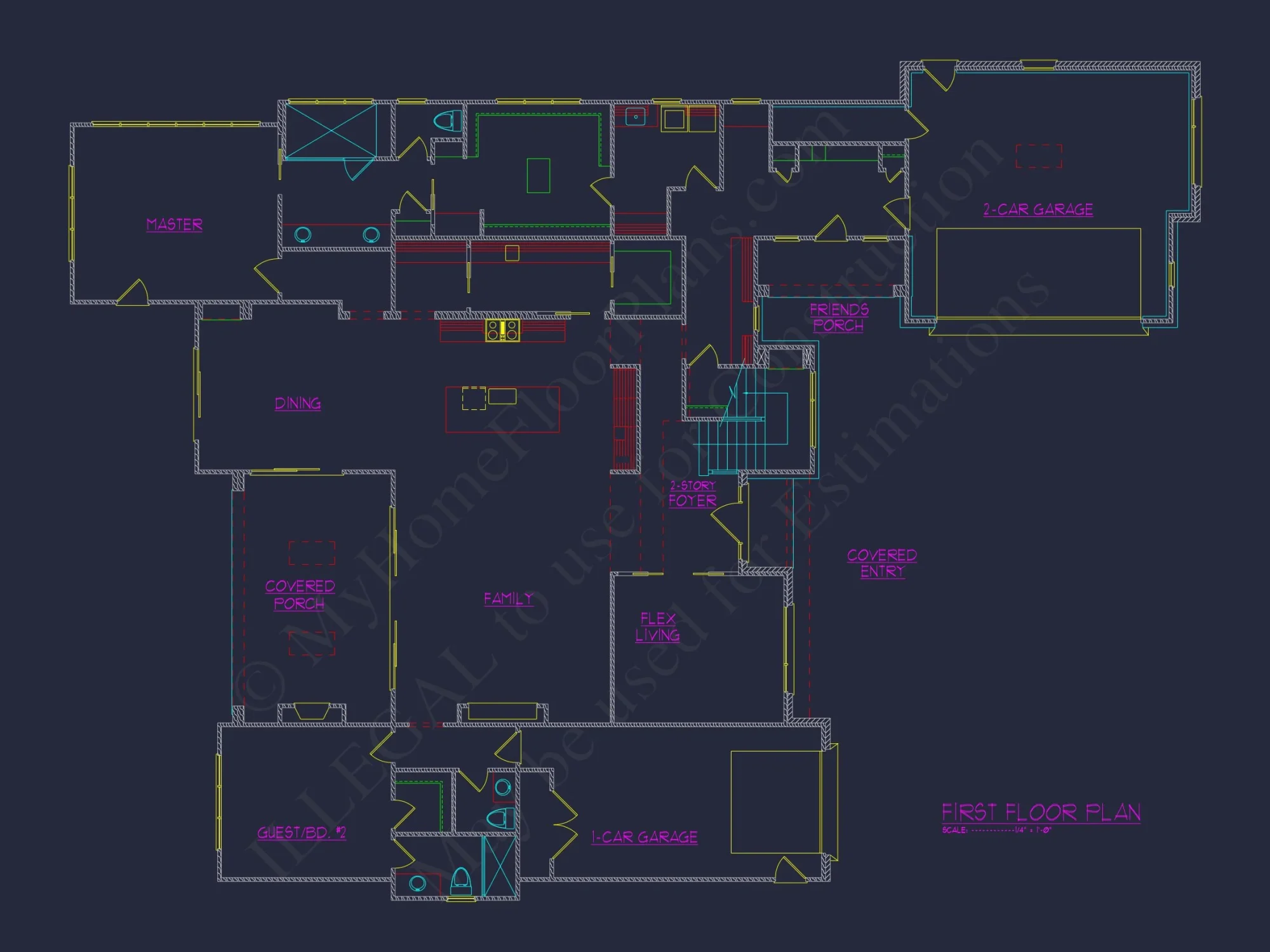 Modern house Floor Plan Blueprint: CAD Architecture Designs