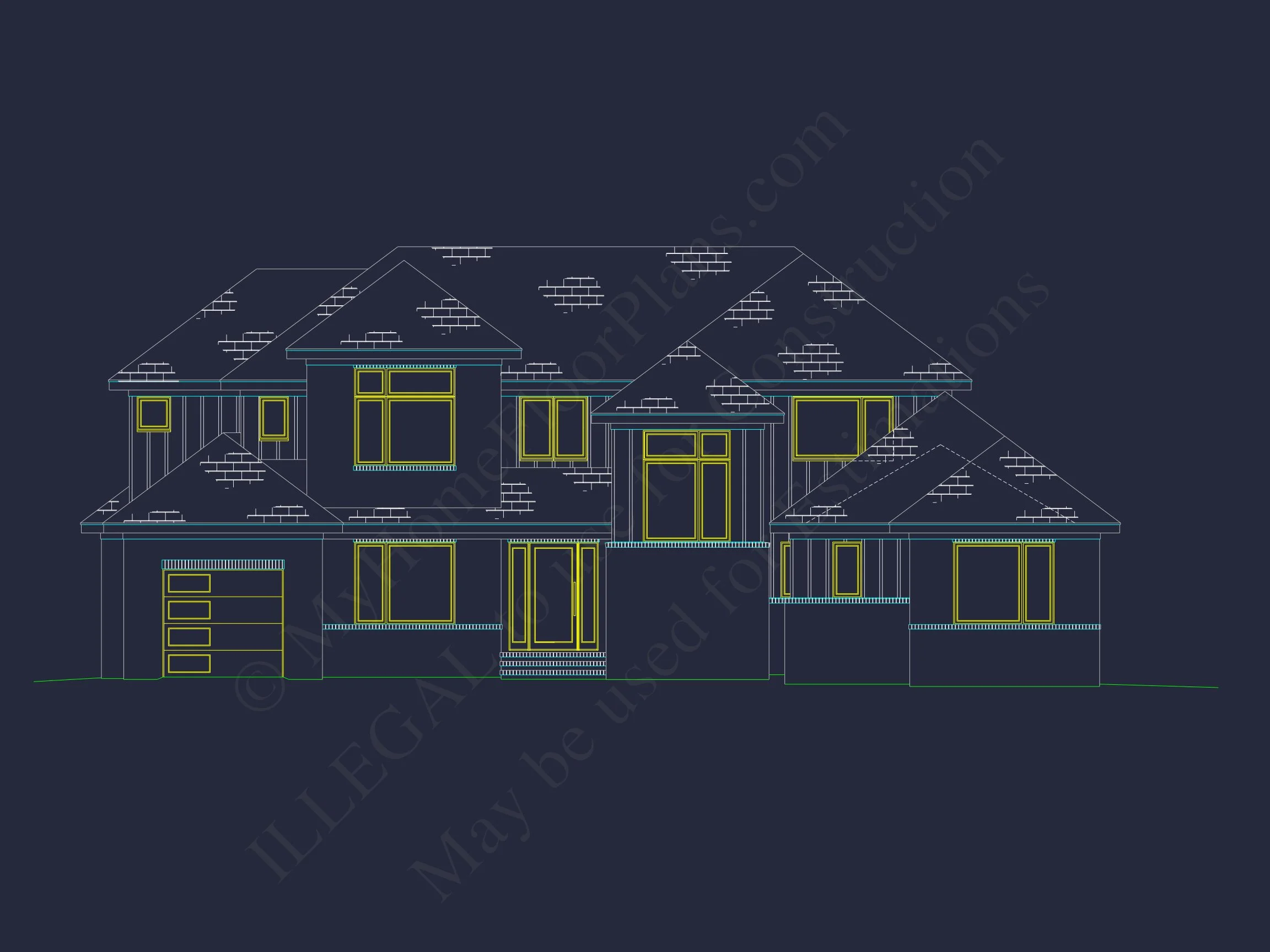 20-1996 HOUSE PLAN - Modern House Floor Plan Blueprint: CAD Architecture Designs 7 Modern house Floor Plan Blueprint: CAD Architecture Designs