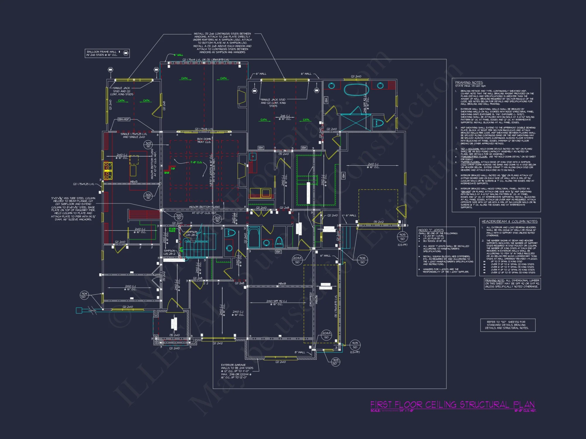 Spacious 2-Story house Plan with 4 Bedrooms and 3 Garage Bays