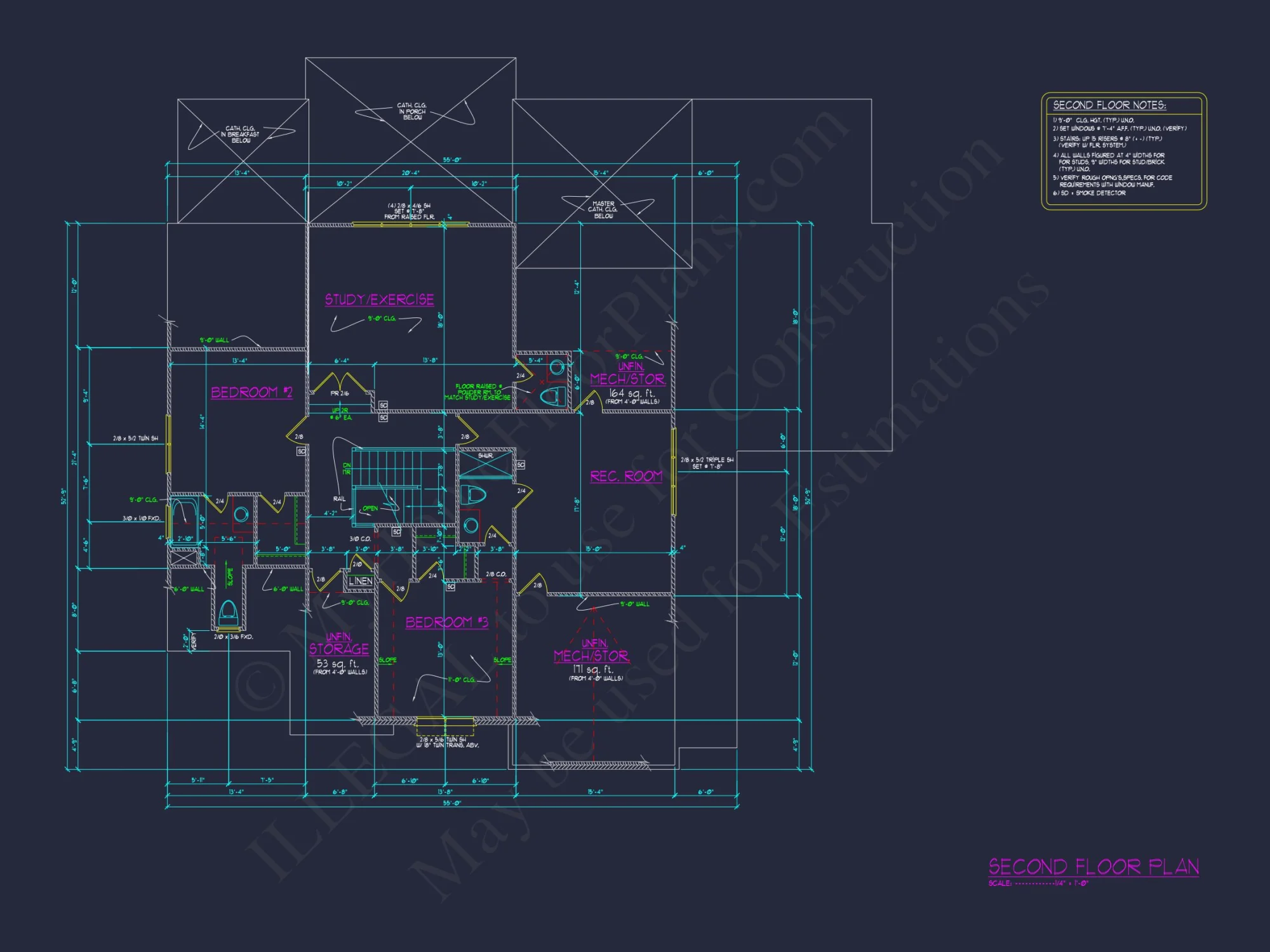 Spacious 2-Story house Plan with 4 Bedrooms and 3 Garage Bays