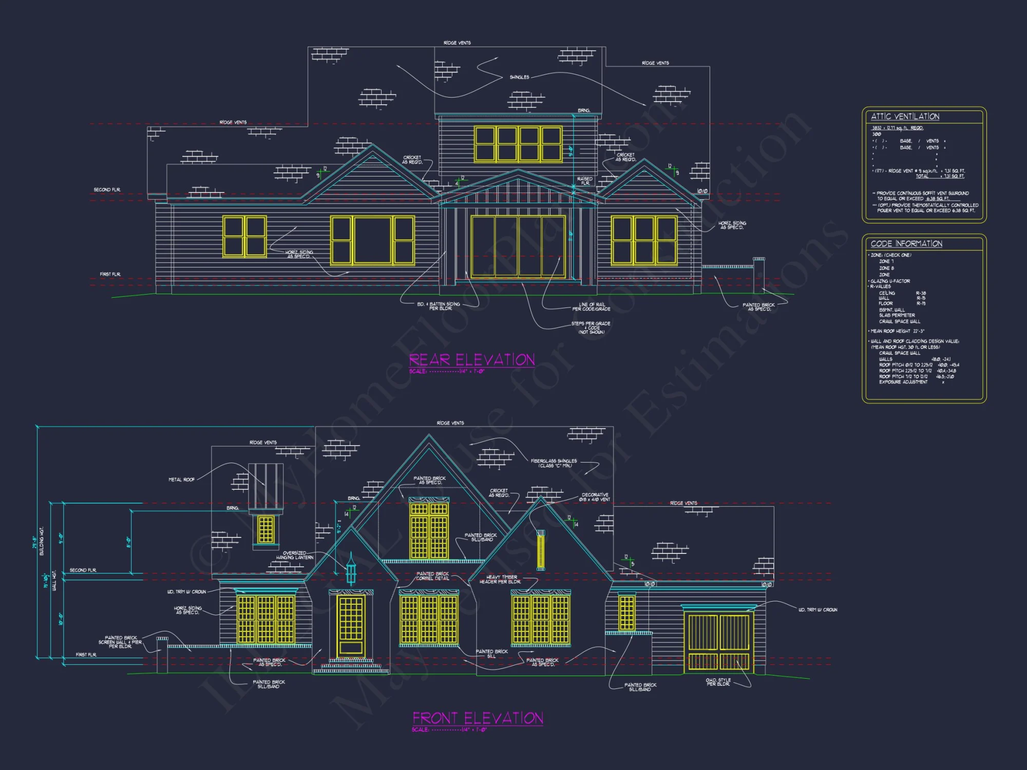 Spacious 2-Story house Plan with 4 Bedrooms and 3 Garage Bays
