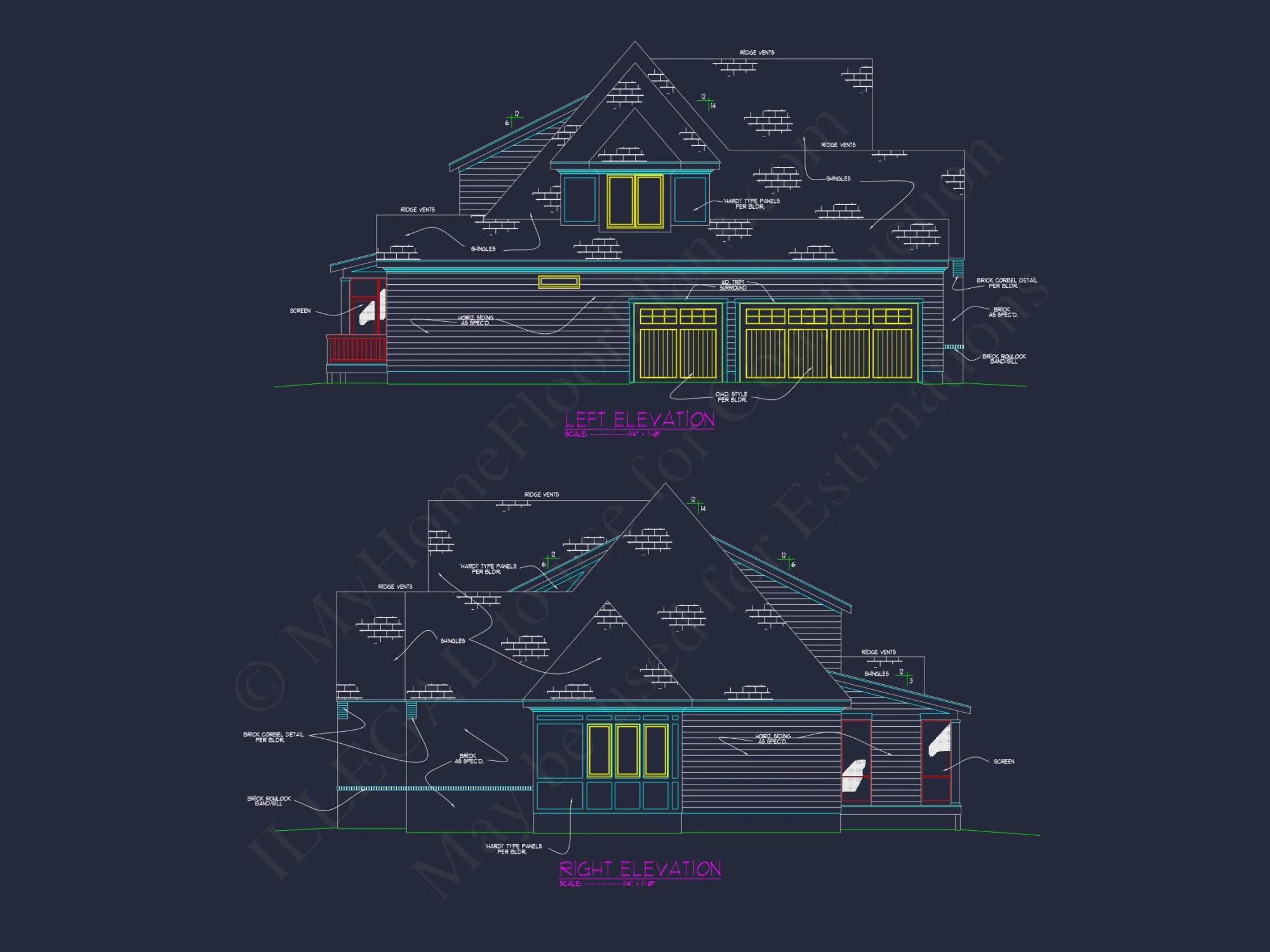 Modern house Floor Plan with 2 Floors, 5 Beds, and Open Layout