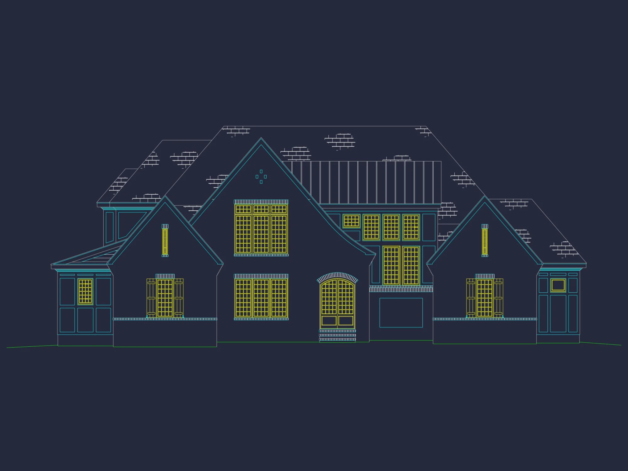 Modern house Floor Plan with 2 Floors, 5 Beds, and Open Layout