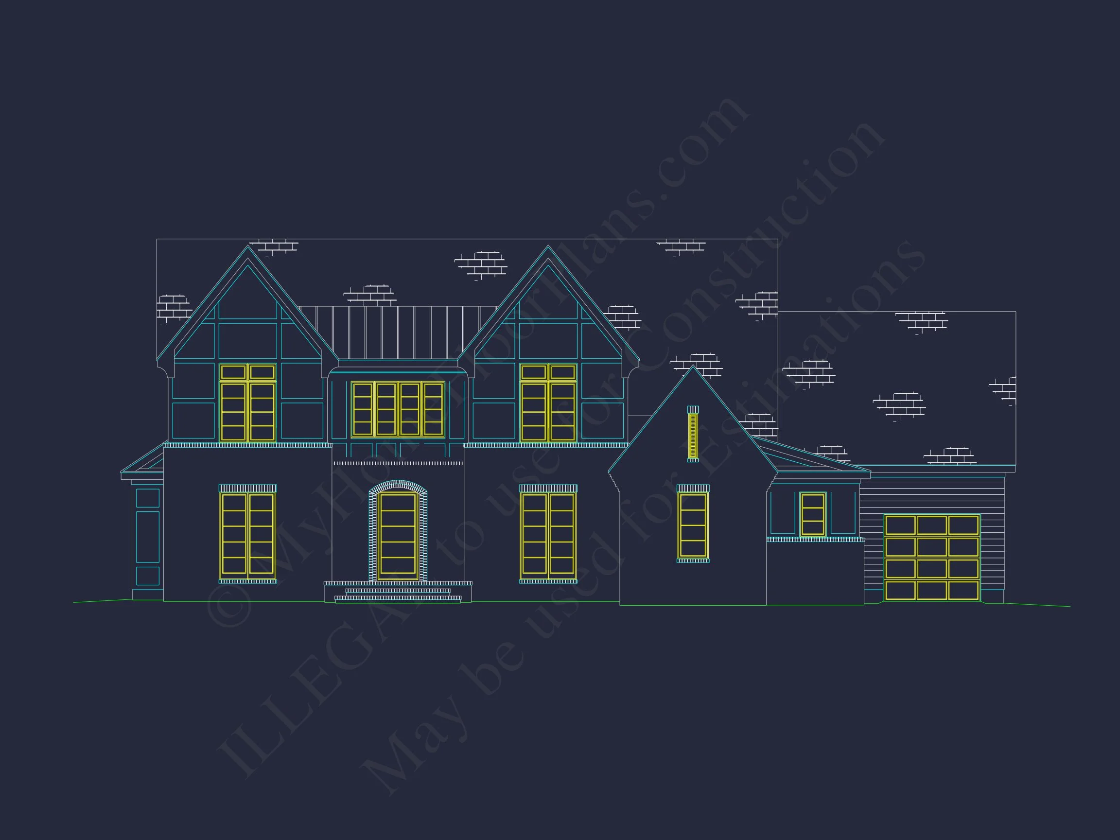 Elegant Contemporary house Plan with Blueprint for Your Dream Design