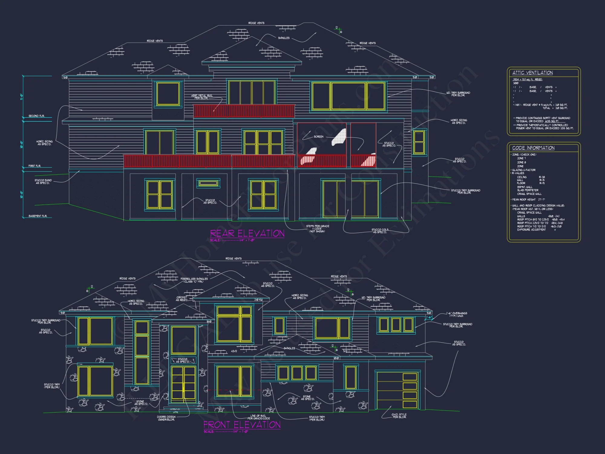 Elegant house Plan with 2-Story Architecture and CAD Designs