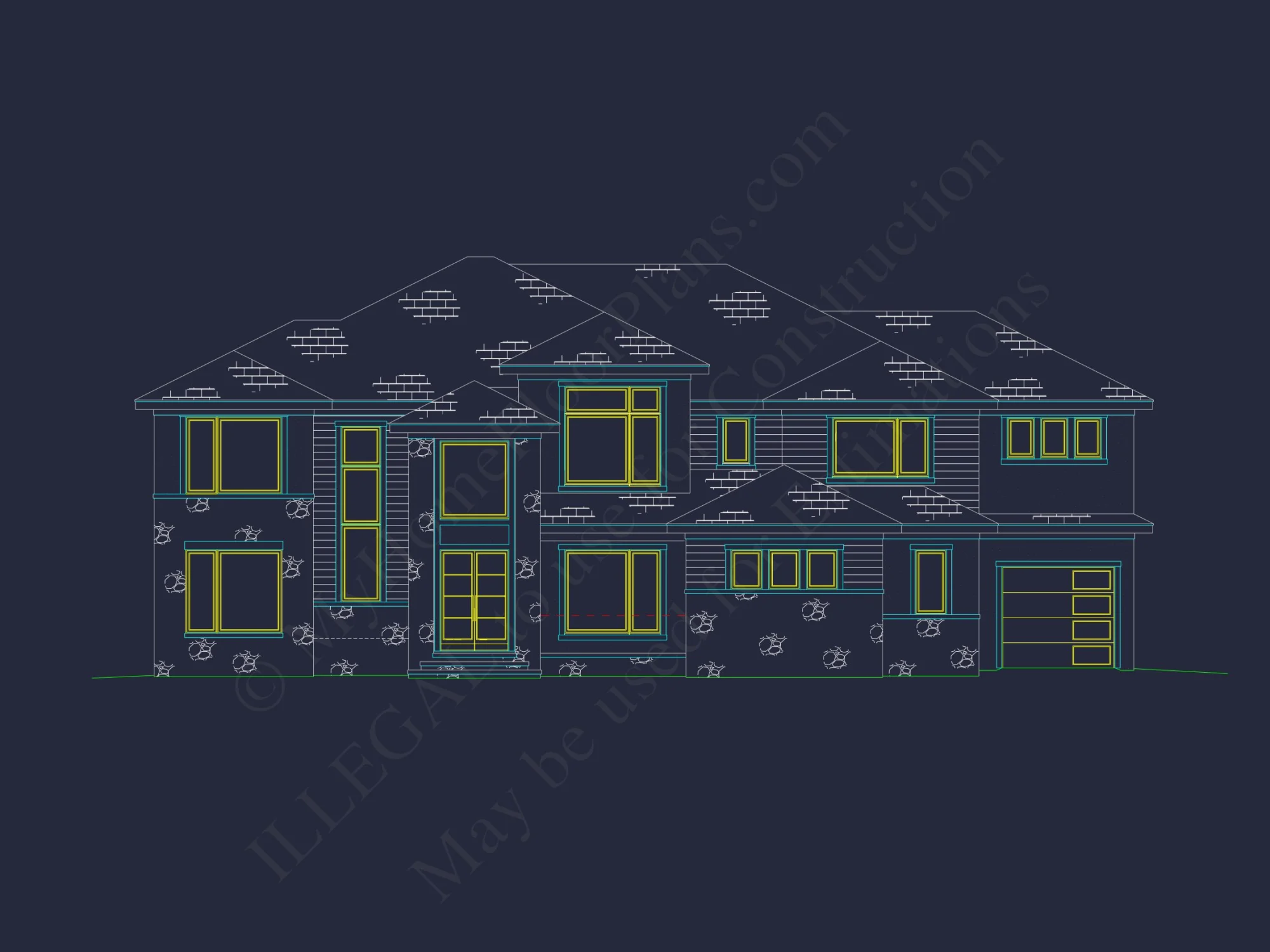 Elegant house Plan with 2-Story Architecture and CAD Designs