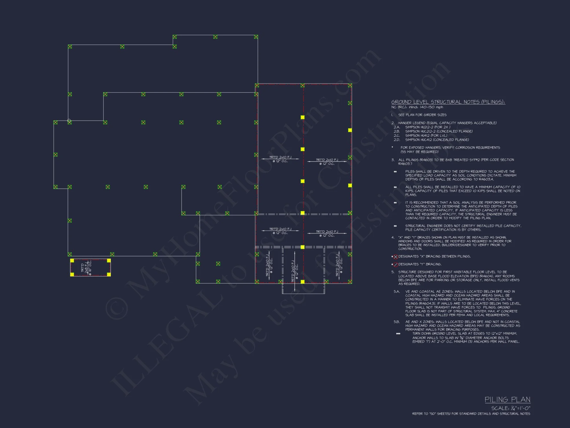 Spacious Coastal house Plan with CAD Floor Plans & Designs