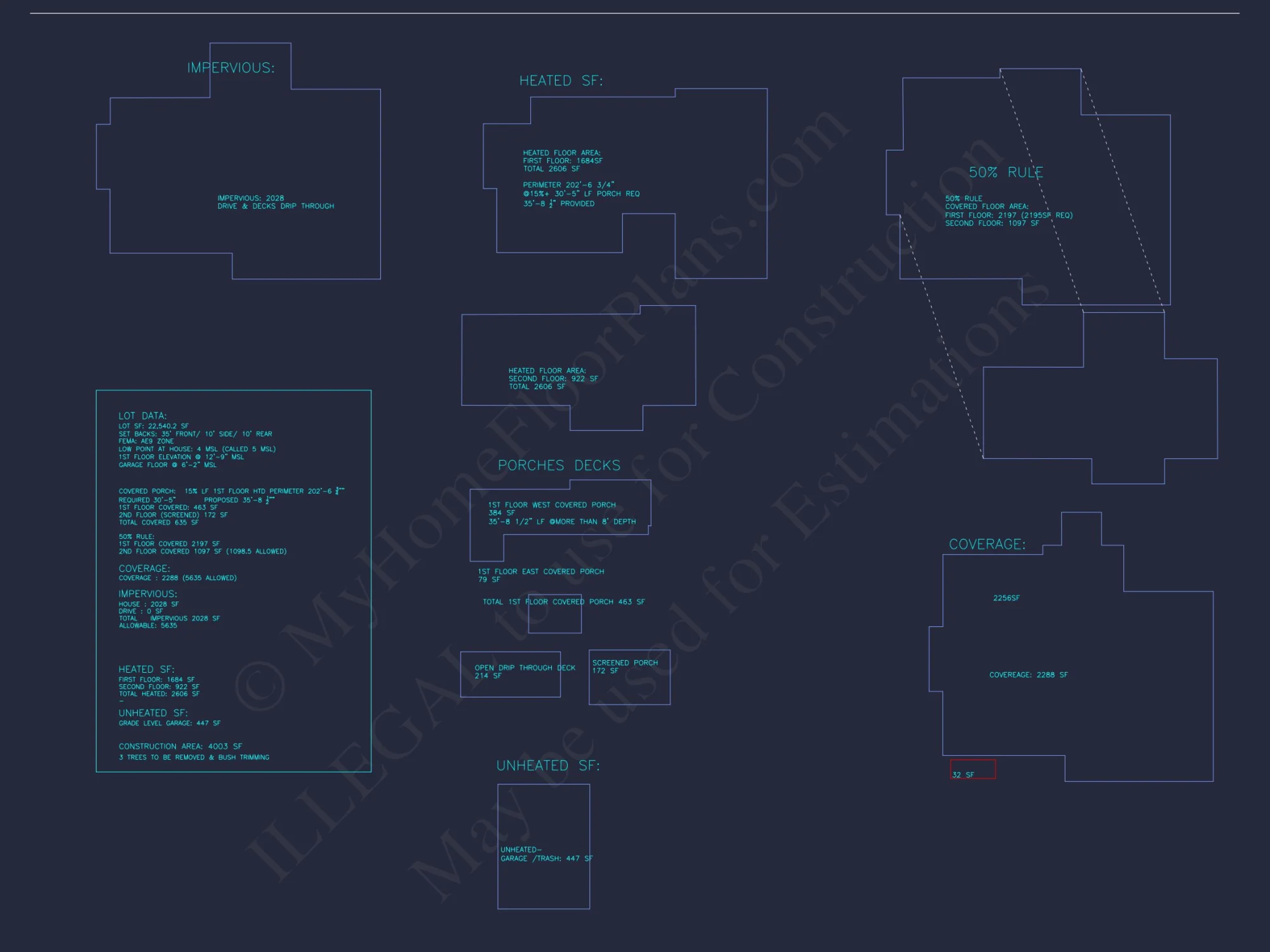 Spacious Coastal house Plan with CAD Floor Plans & Designs