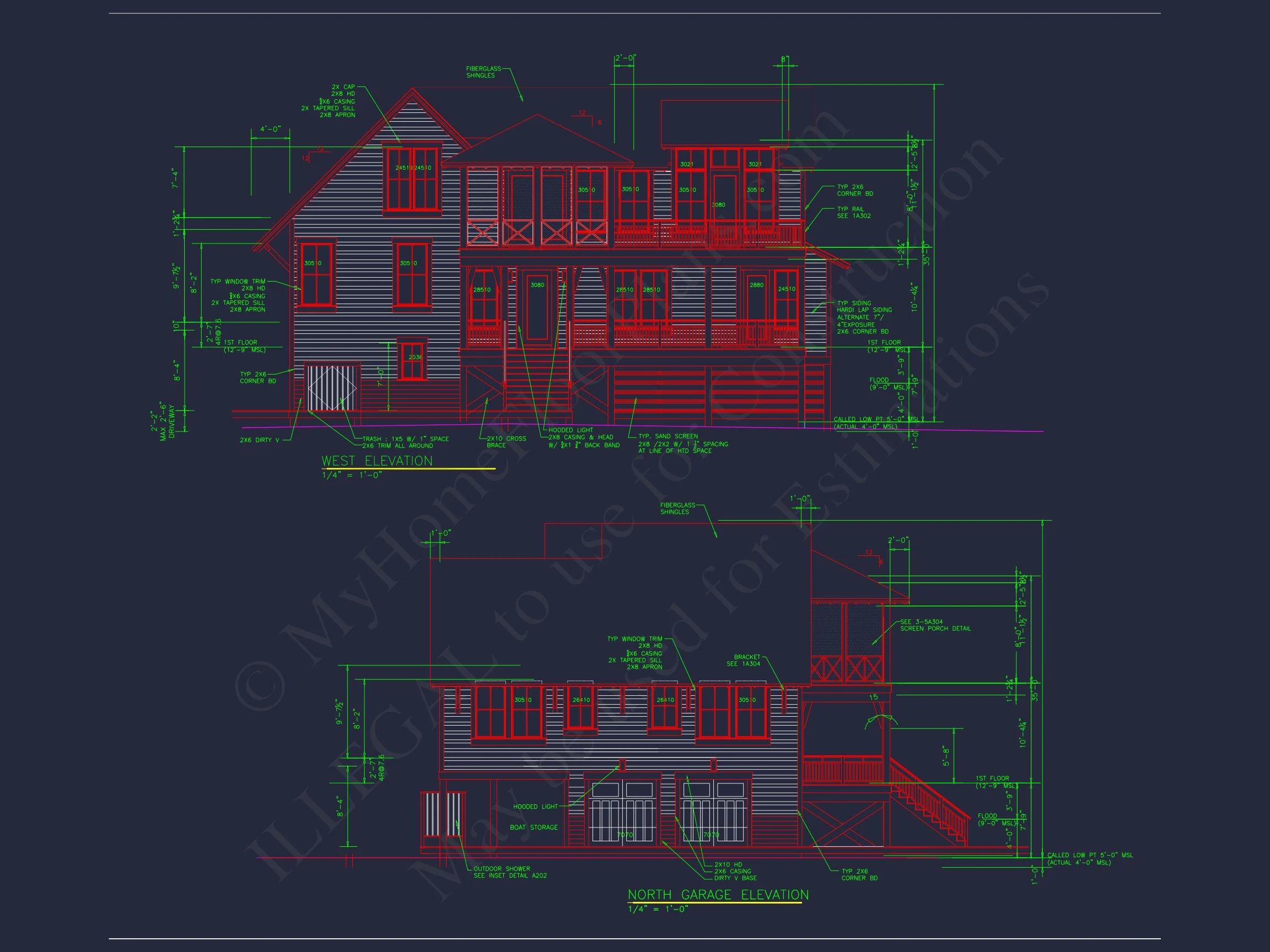 Spacious Coastal house Plan with CAD Floor Plans & Designs