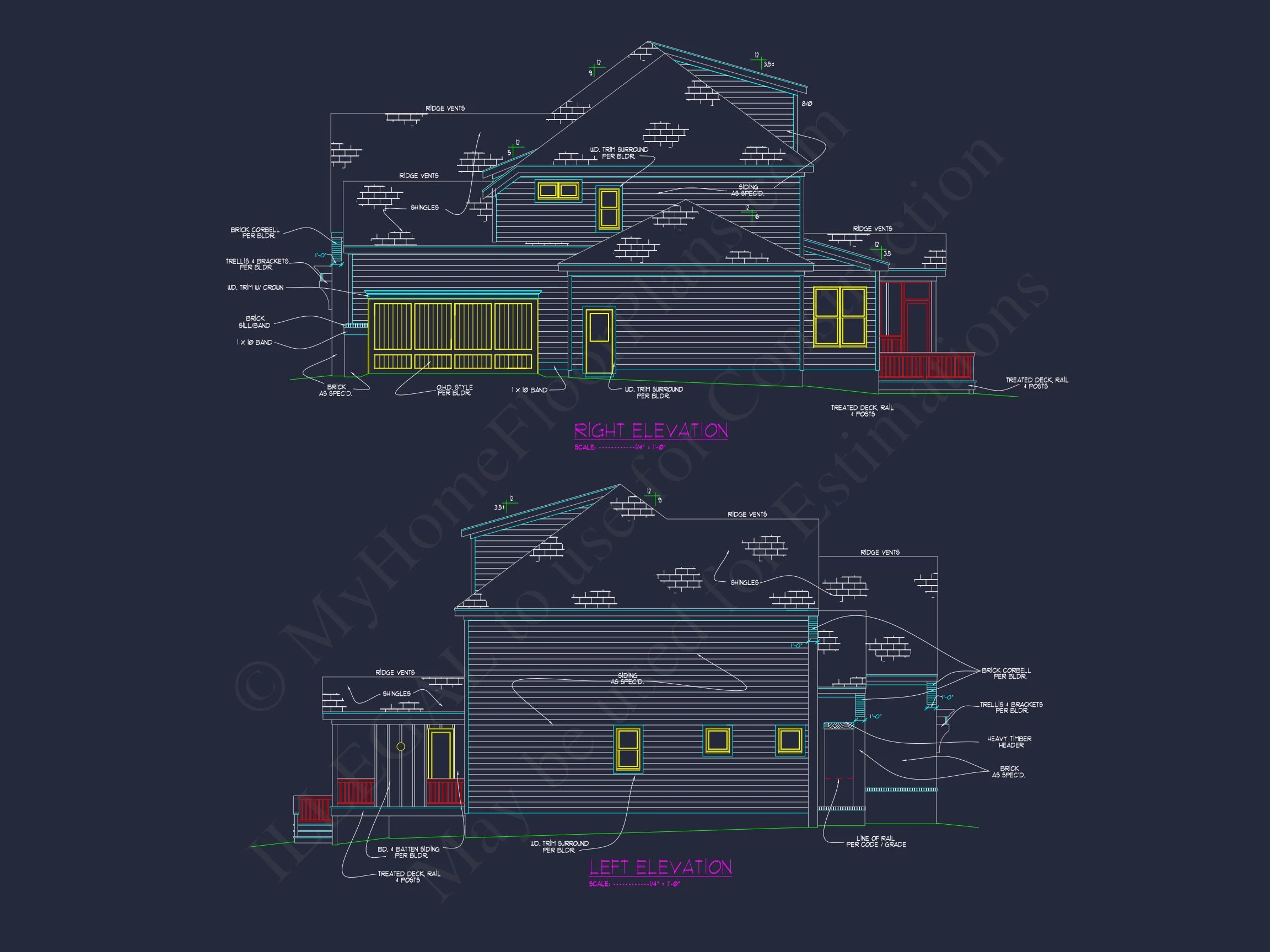 Elegant 3-Story house Plan with CAD Blueprint & Modern Designs