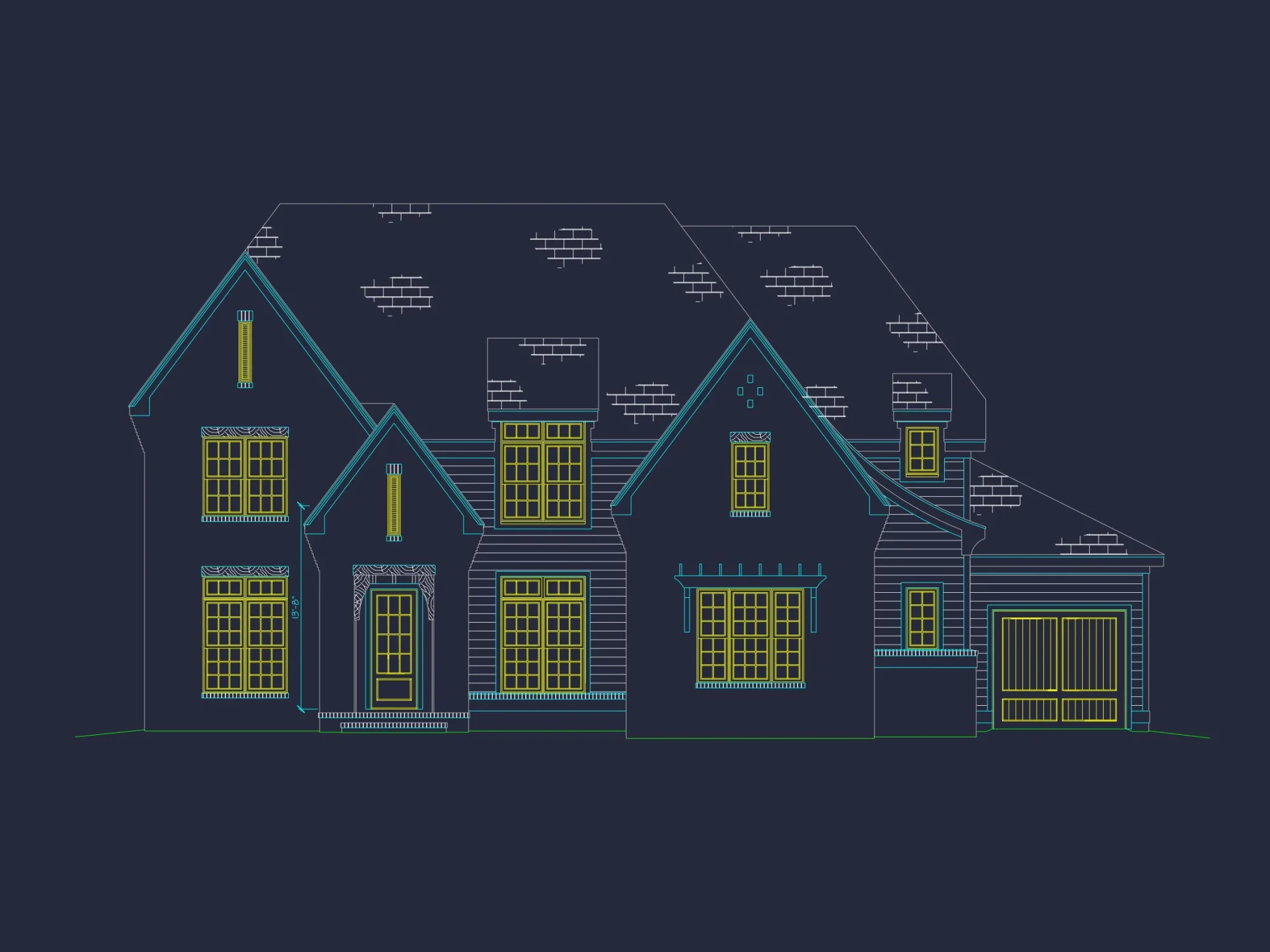 Elegant 3-Story house Plan with CAD Blueprint & Modern Designs