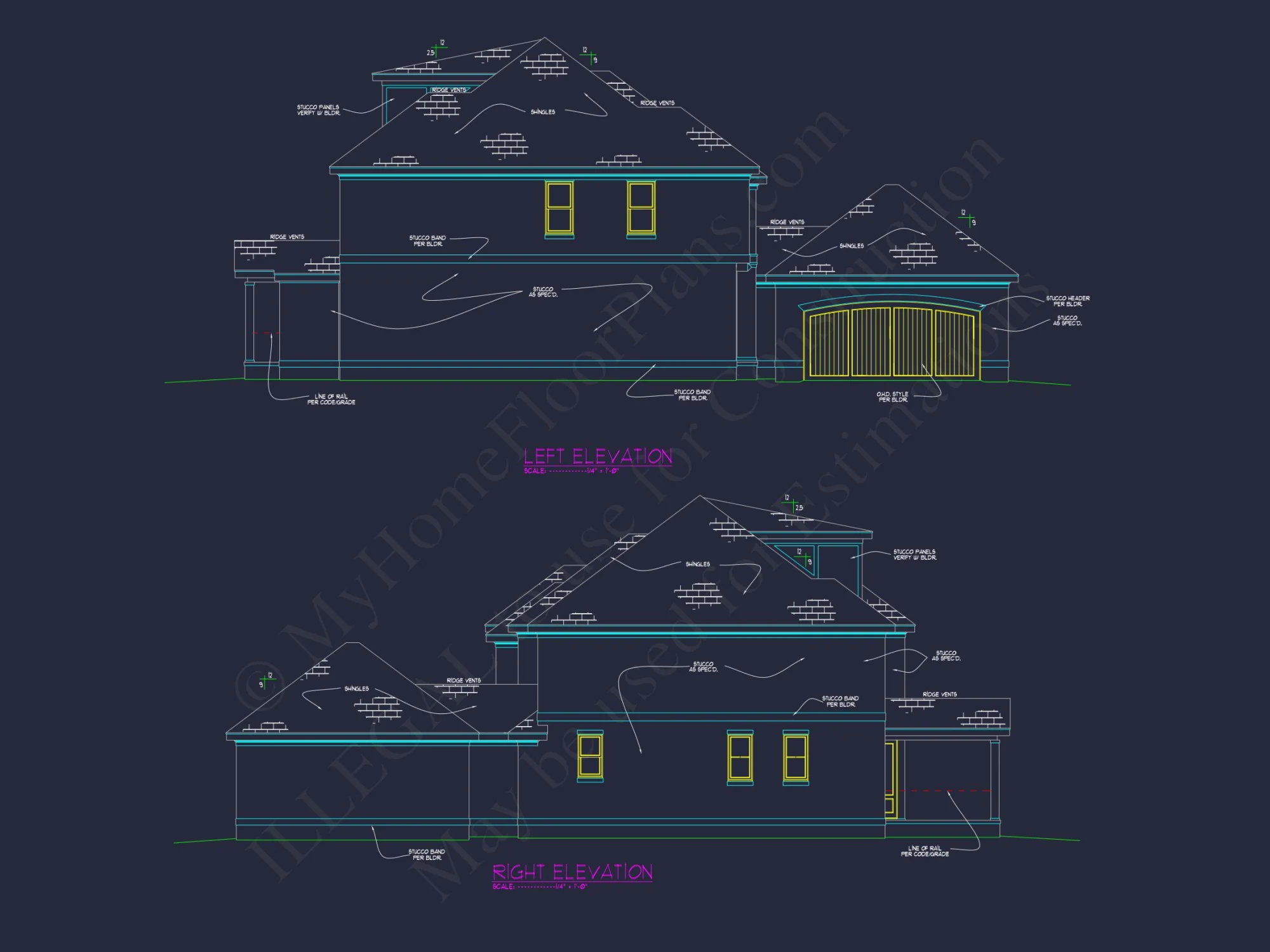 Transitional European house Plan with 3 Floors & CAD Designs