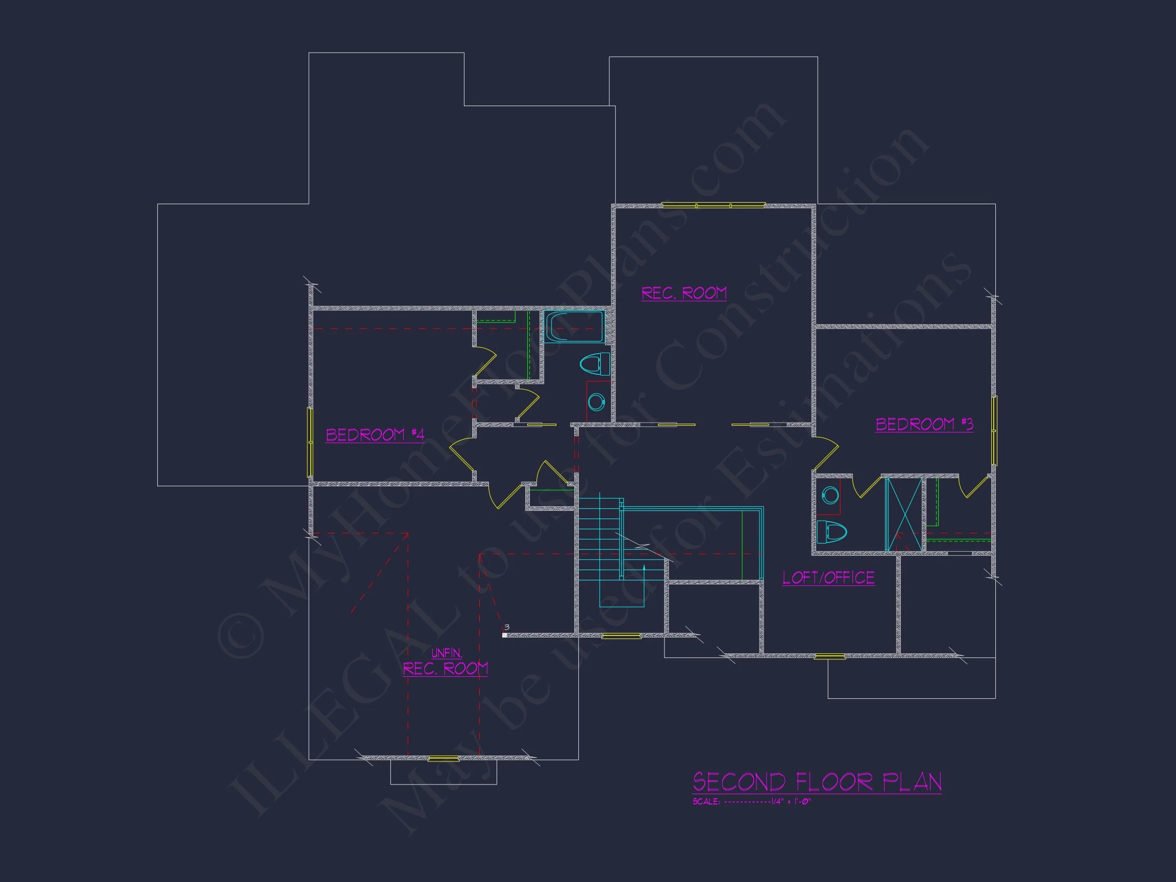 Spacious house Plan with Vaulted Ceilings, CAD Designs & Blueprint