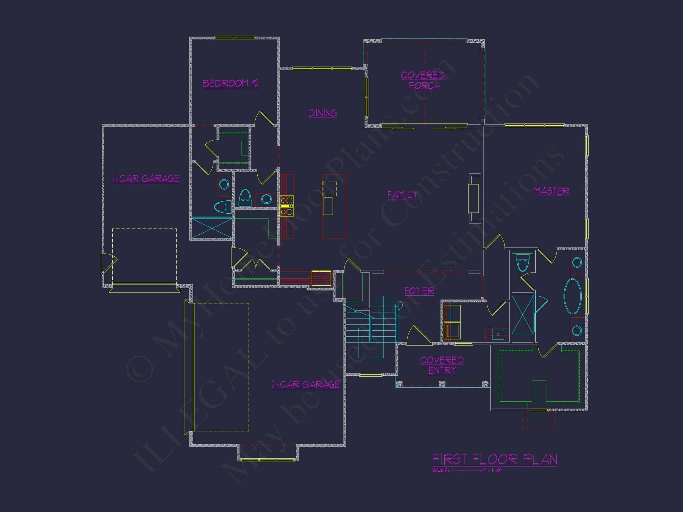 Spacious house Plan with Vaulted Ceilings, CAD Designs & Blueprint