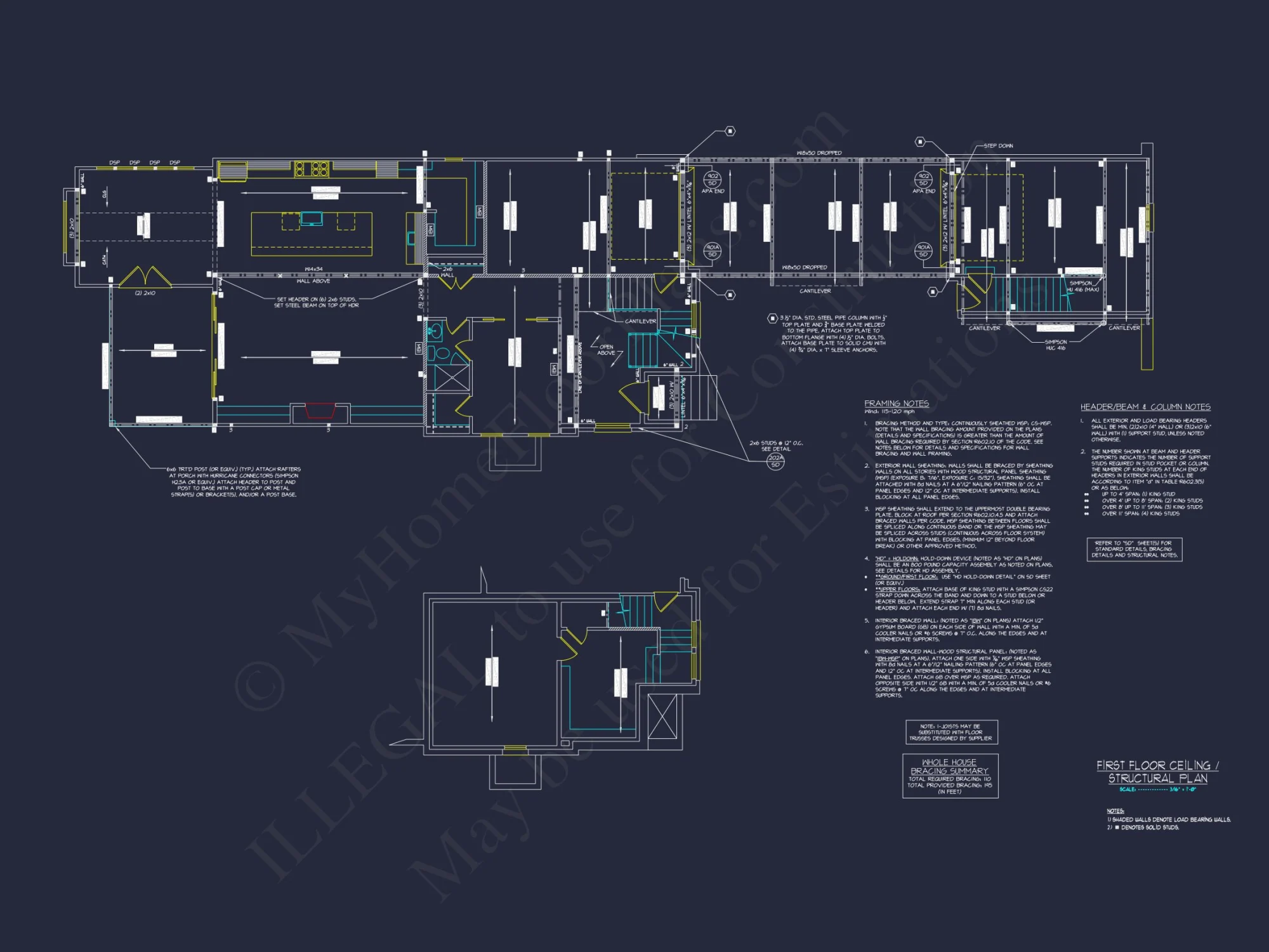 Modern house Plan and Blueprint with 2-Story Architecture Designs