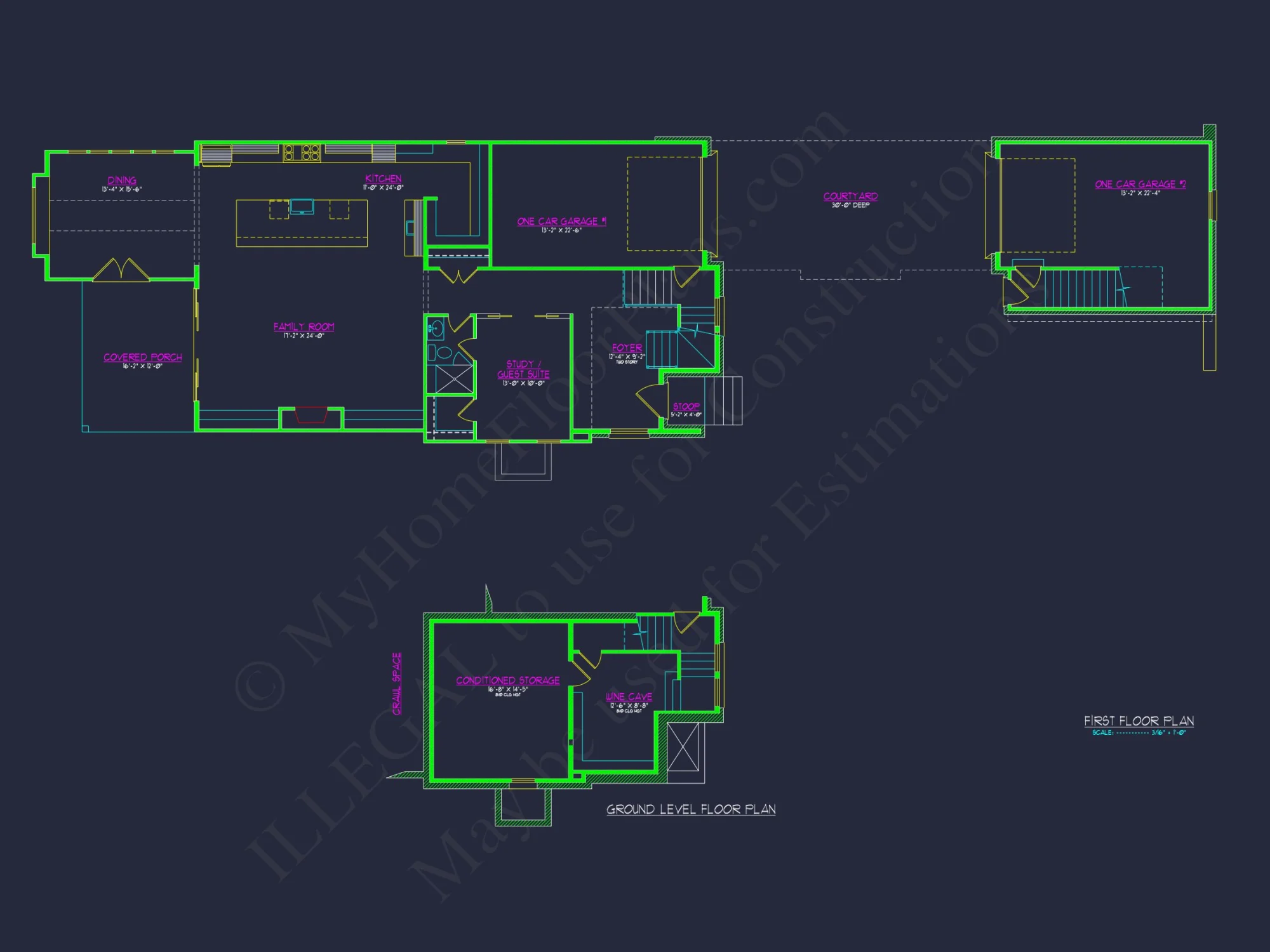 Modern house Plan and Blueprint with 2-Story Architecture Designs