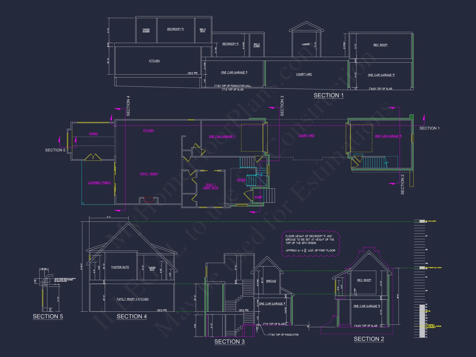 Modern house Plan and Blueprint with 2-Story Architecture Designs