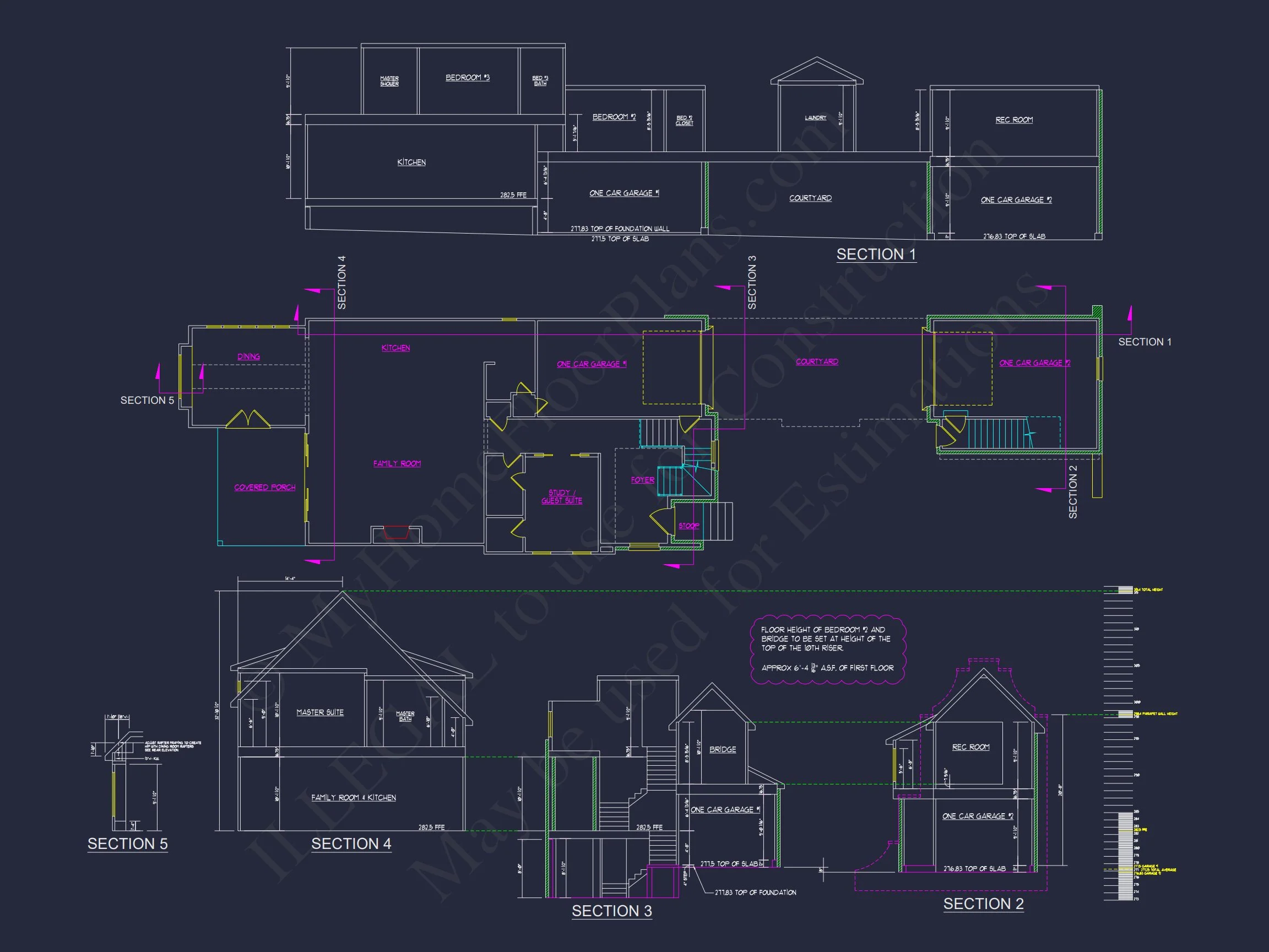 Modern house Plan and Blueprint with 2-Story Architecture Designs