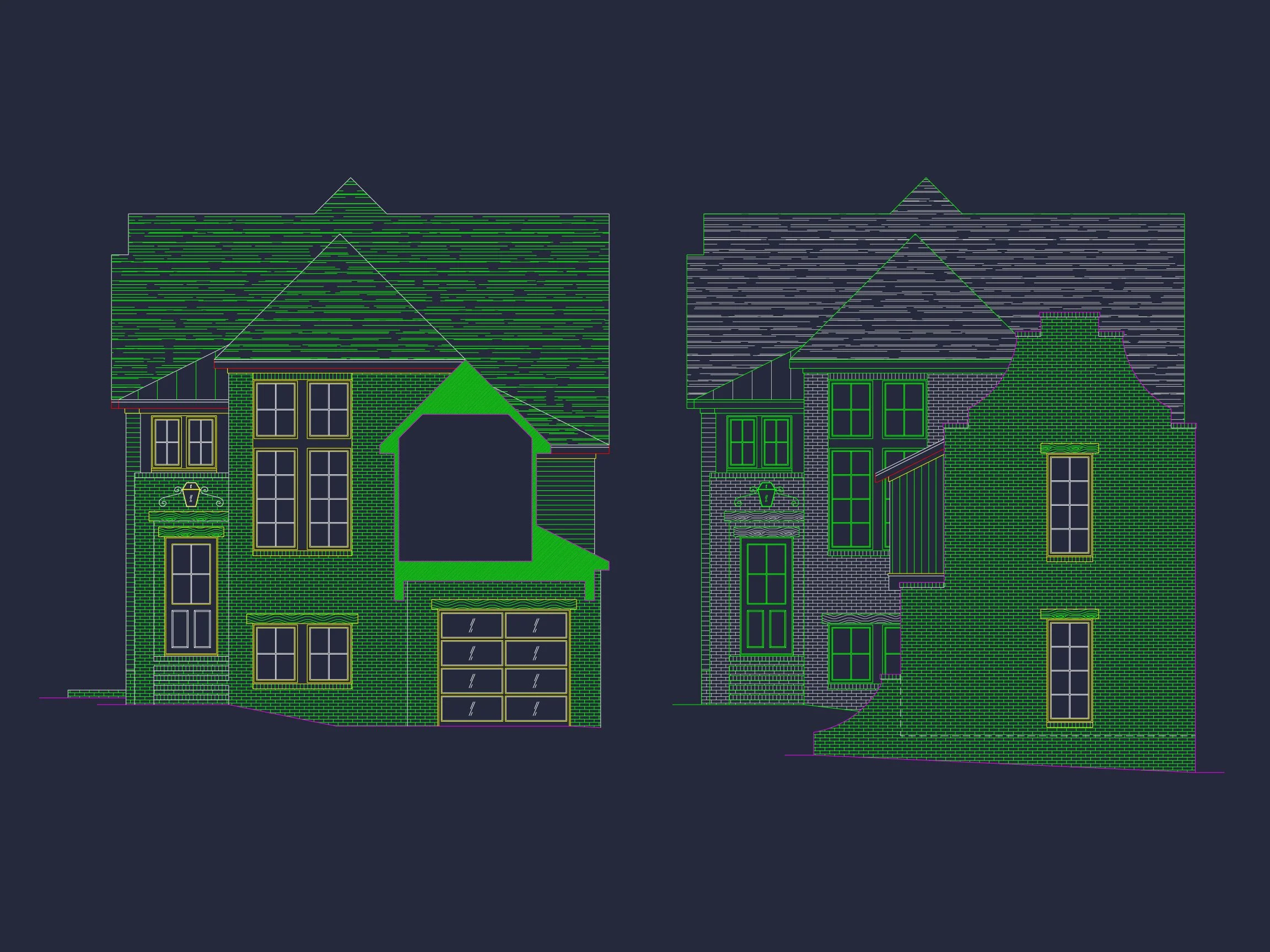 Modern house Plan and Blueprint with 2-Story Architecture Designs