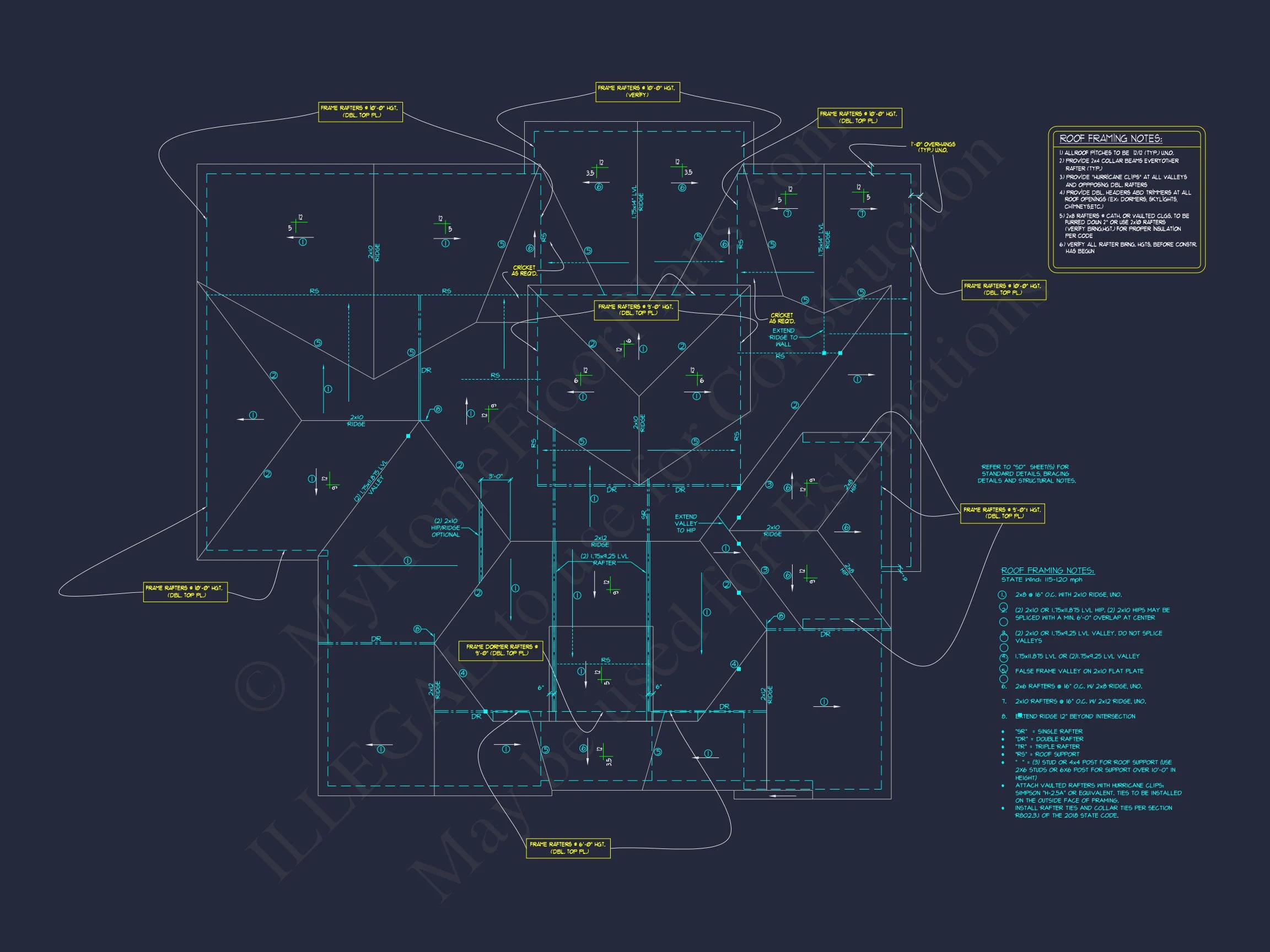 Modern Craftsman house Floor Plan with 5 Bedrooms and CAD Designs