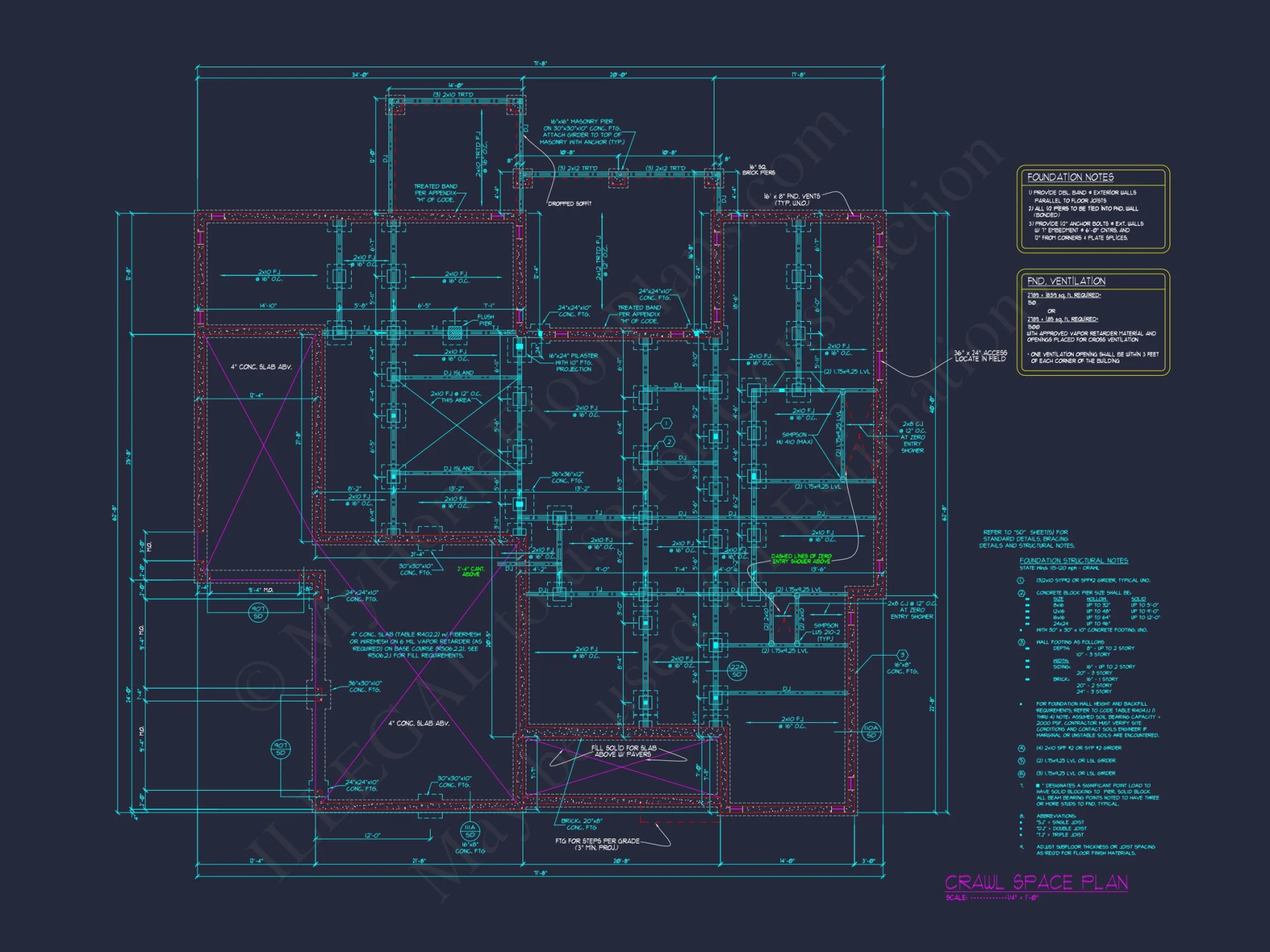Modern Craftsman house Floor Plan with 5 Bedrooms and CAD Designs
