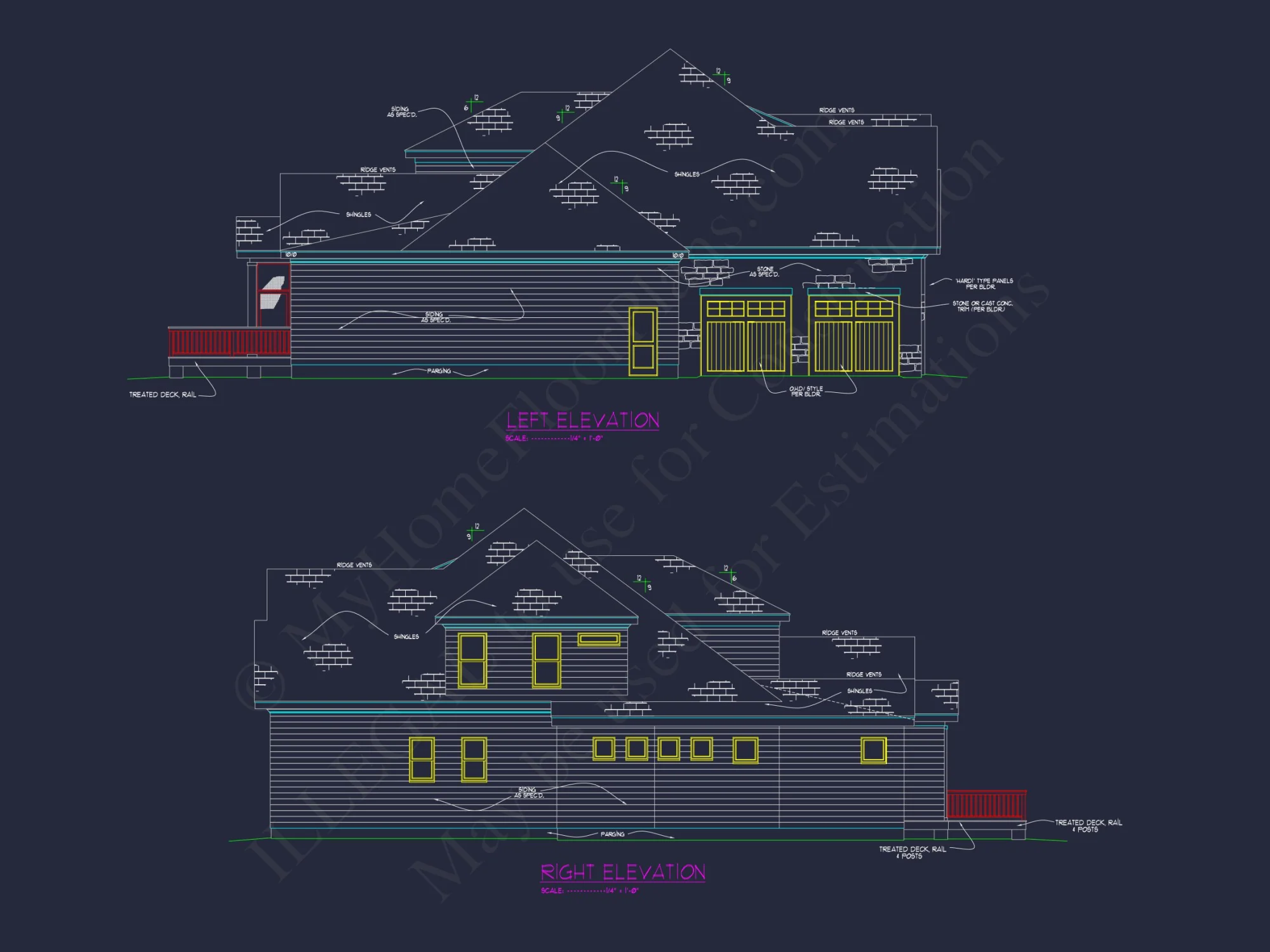 Modern Craftsman house Floor Plan with 5 Bedrooms and CAD Designs