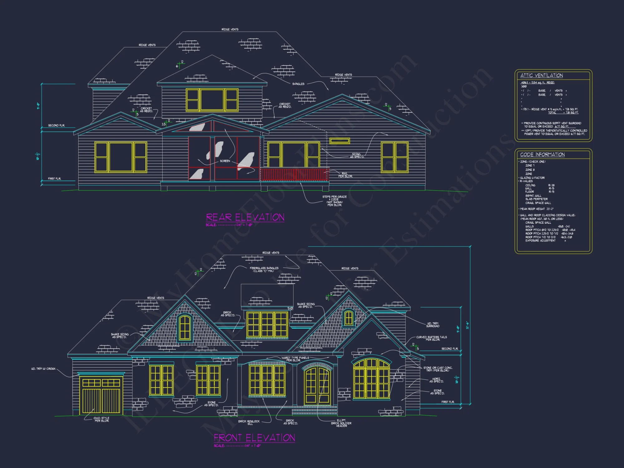 Modern Craftsman house Floor Plan with 5 Bedrooms and CAD Designs