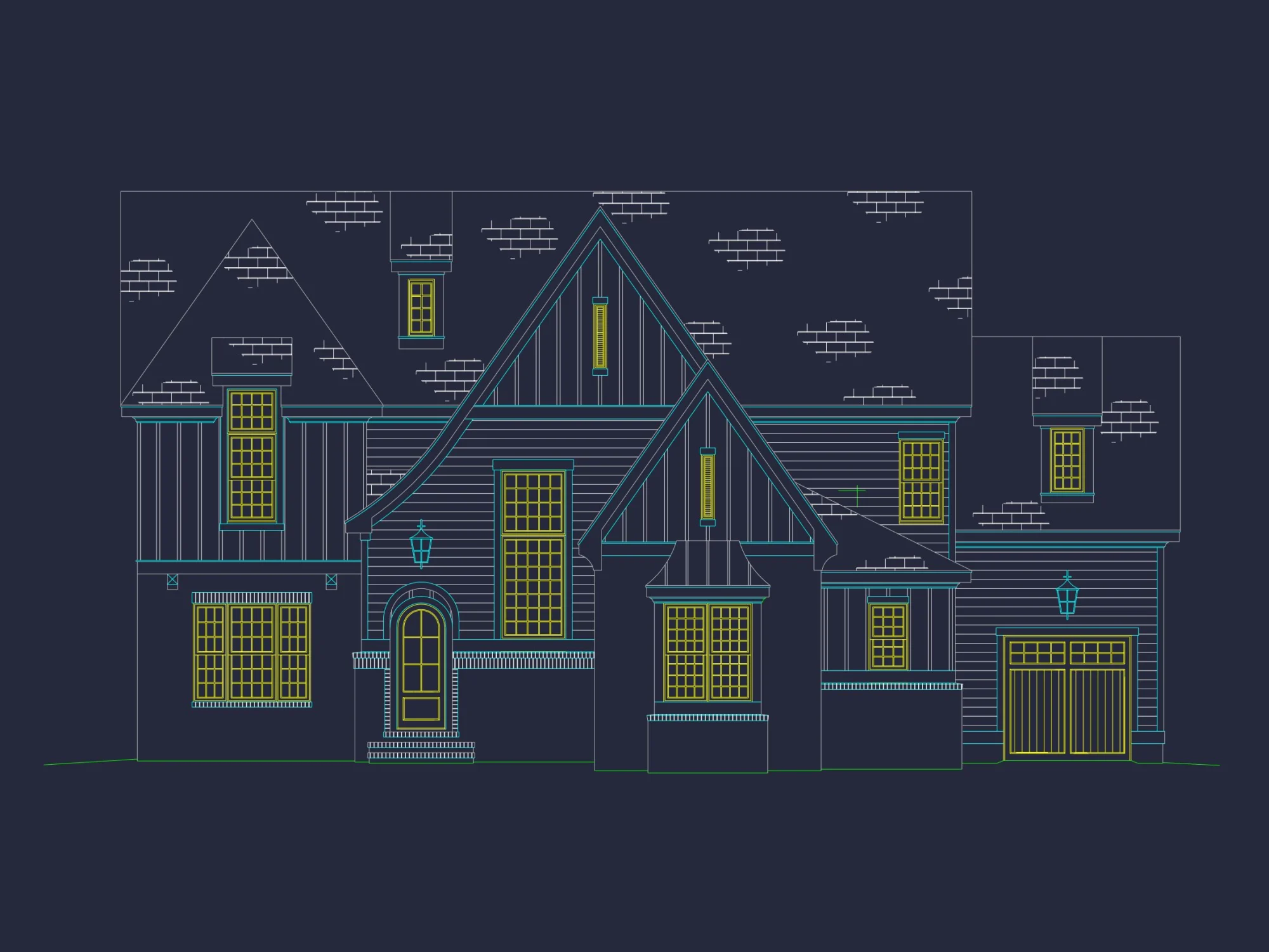 Impressive Modern Suburban house Floor Plan with CAD Design