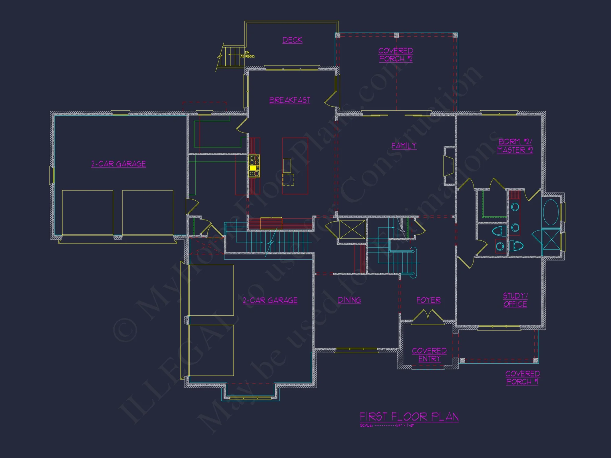 Luxury Multi-Level house Plan with Detailed CAD Designs