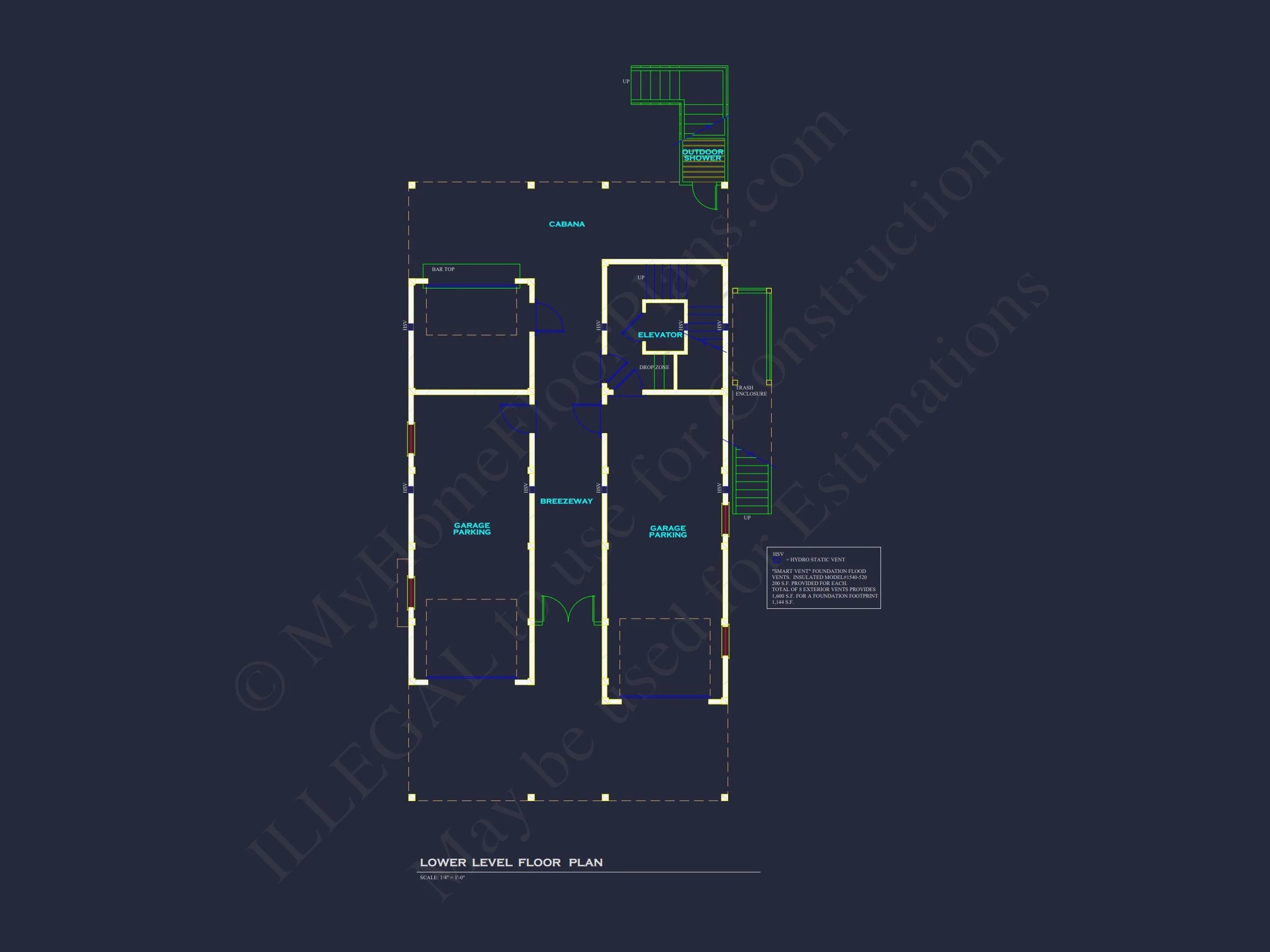 Modern Coastal house Plan with 3 Floors and CAD Designs