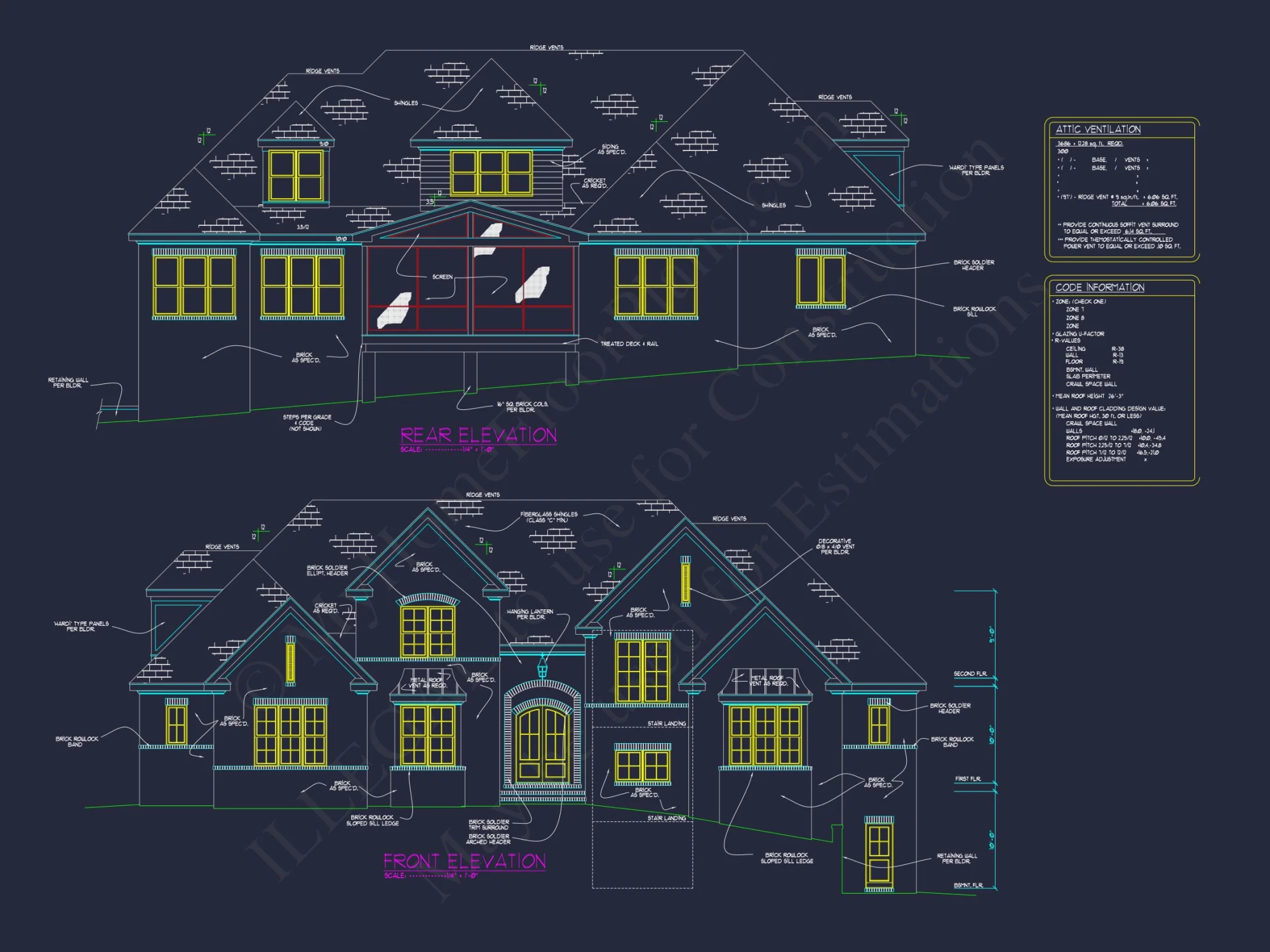 Elegant Traditional house Plan with 3 Floors and CAD Design