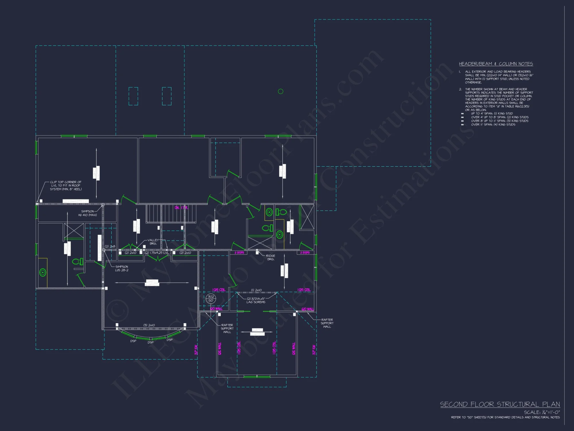 Stunning 2-Story house Plan with 4 Bedrooms and CAD Designs