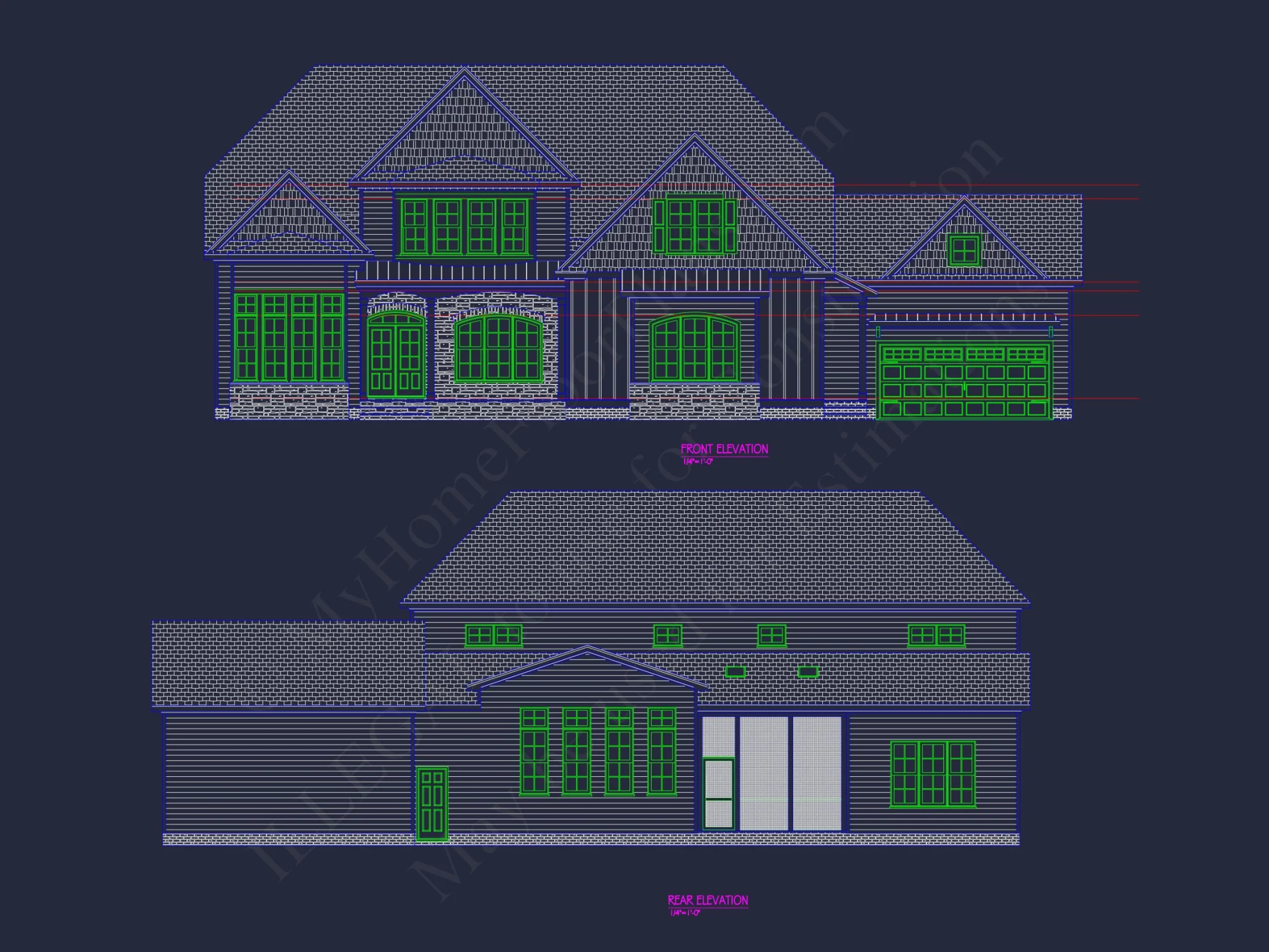 Stunning 2-Story house Plan with 4 Bedrooms and CAD Designs