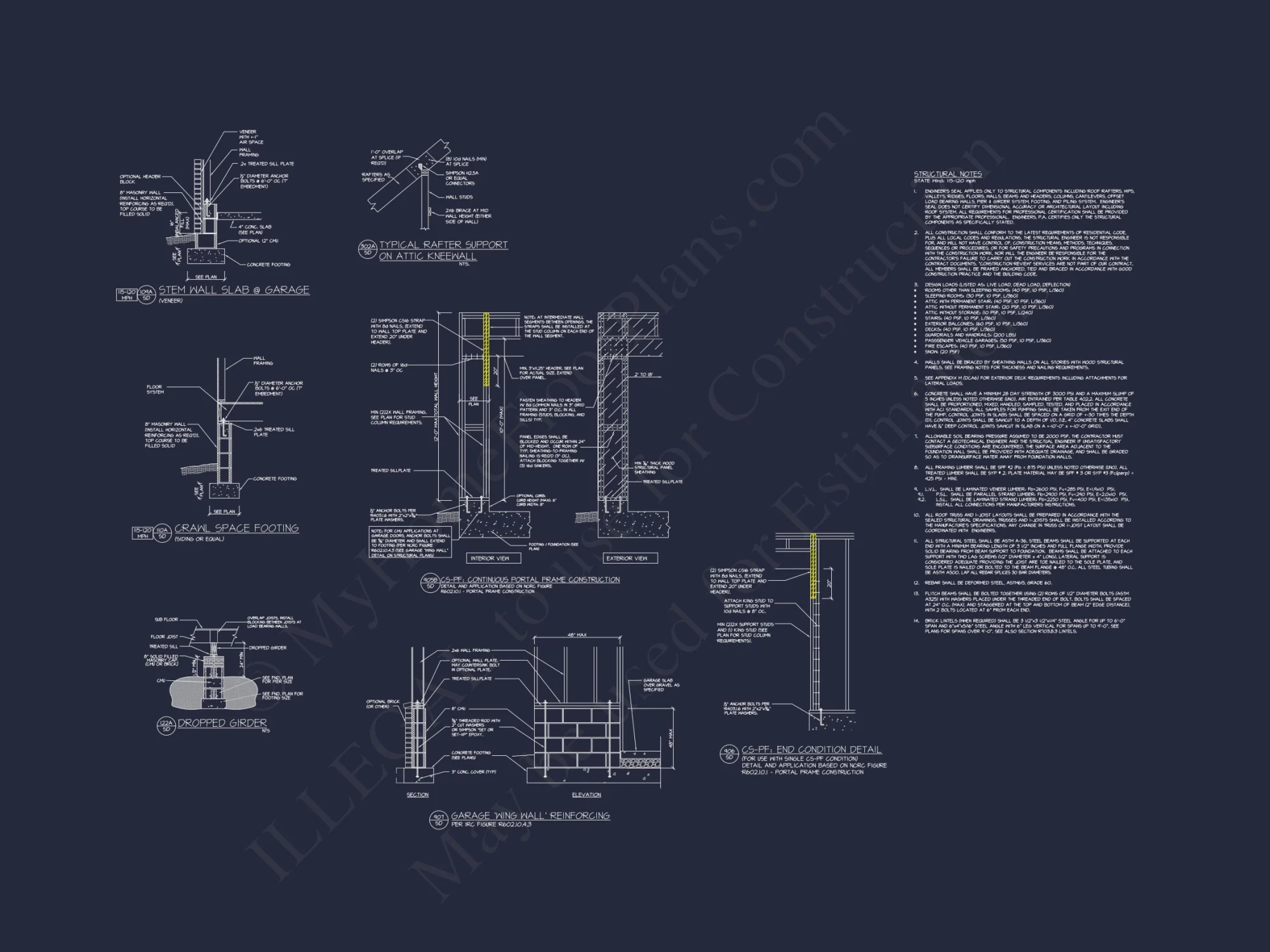 Custom house Design Blueprint: 2.5 Story Floor Plan & CAD Designs