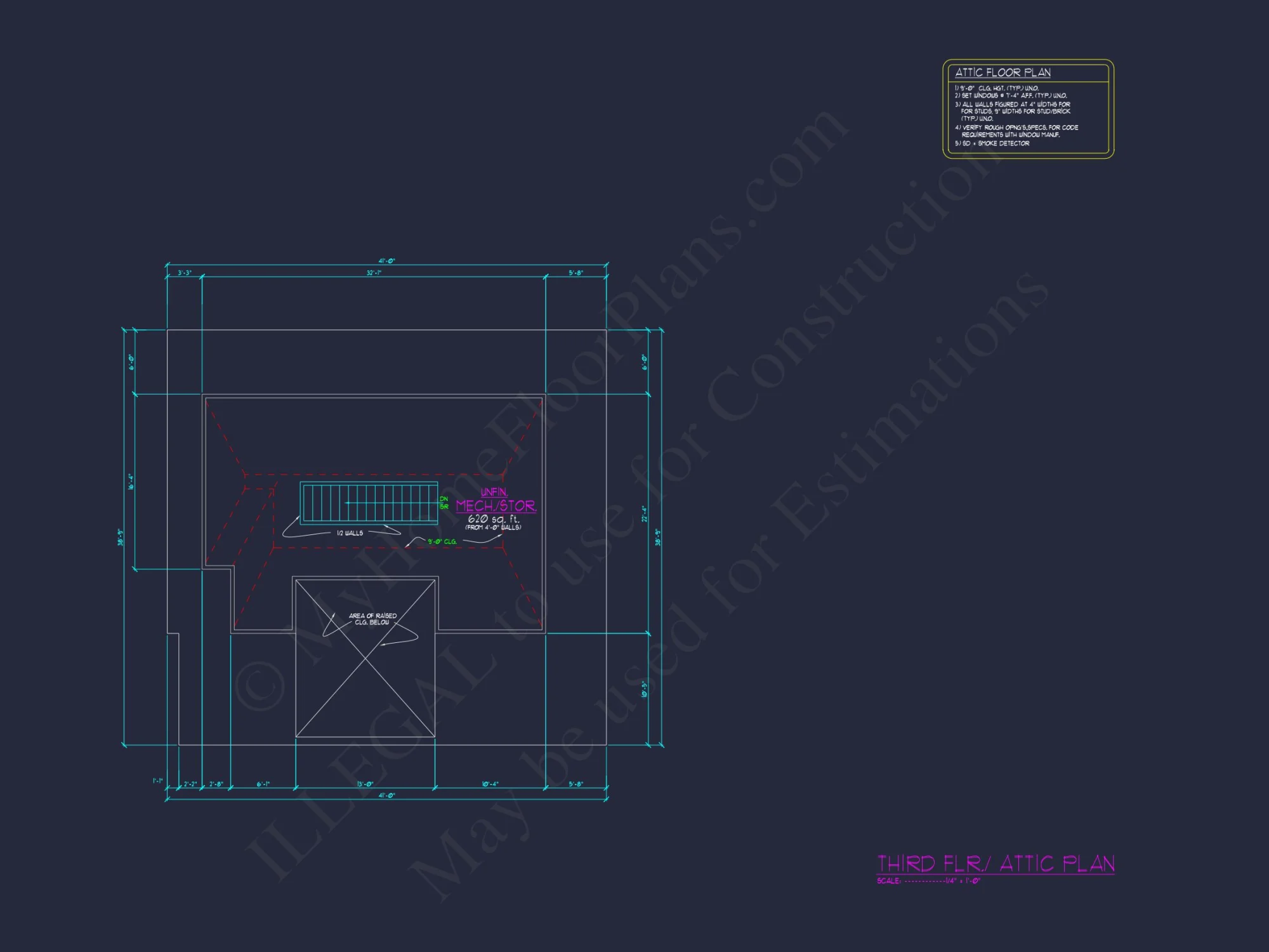 Custom house Design Blueprint: 2.5 Story Floor Plan & CAD Designs