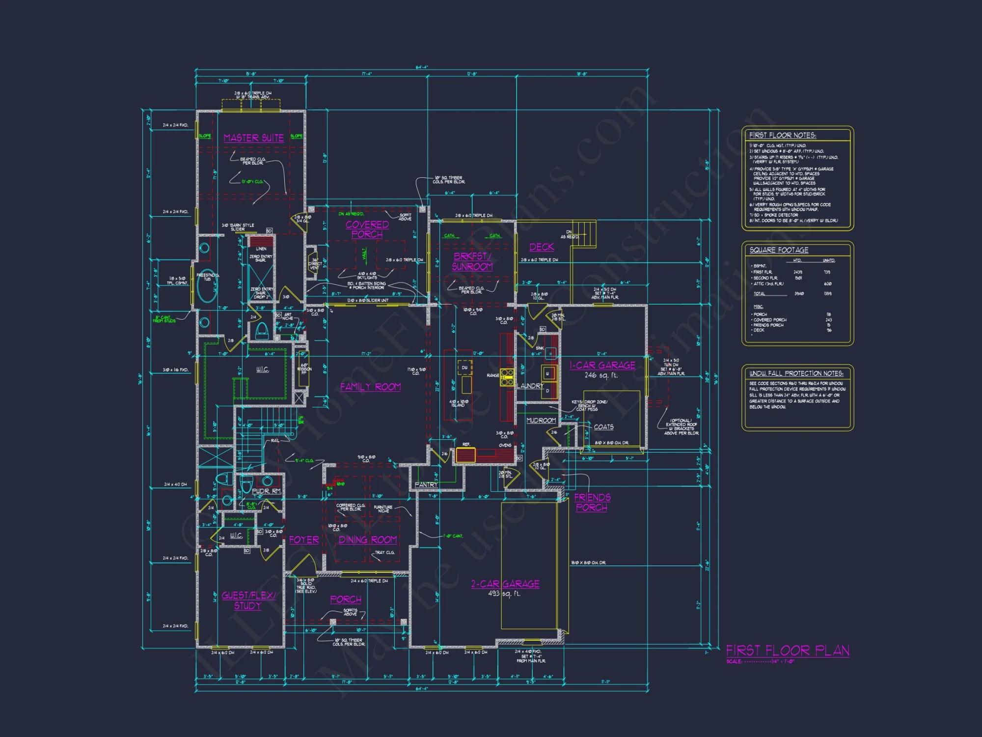 Custom house Design Blueprint: 2.5 Story Floor Plan & CAD Designs