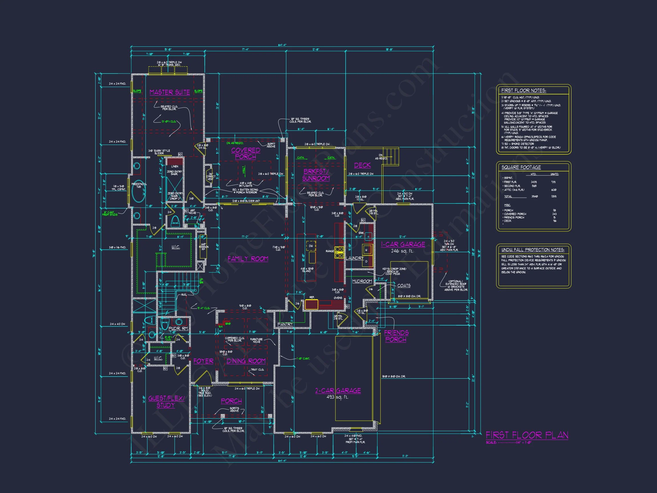 Custom house Design Blueprint: 2.5 Story Floor Plan & CAD Designs