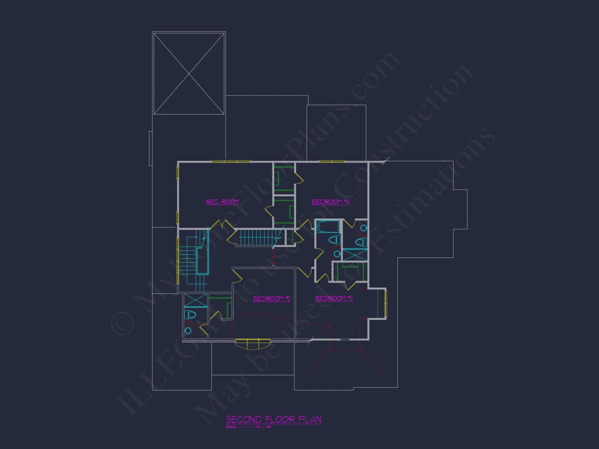 Custom house Design Blueprint: 2.5 Story Floor Plan & CAD Designs