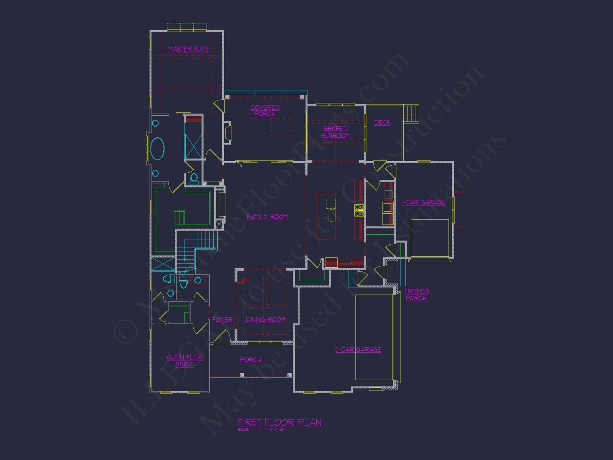 Custom house Design Blueprint: 2.5 Story Floor Plan & CAD Designs