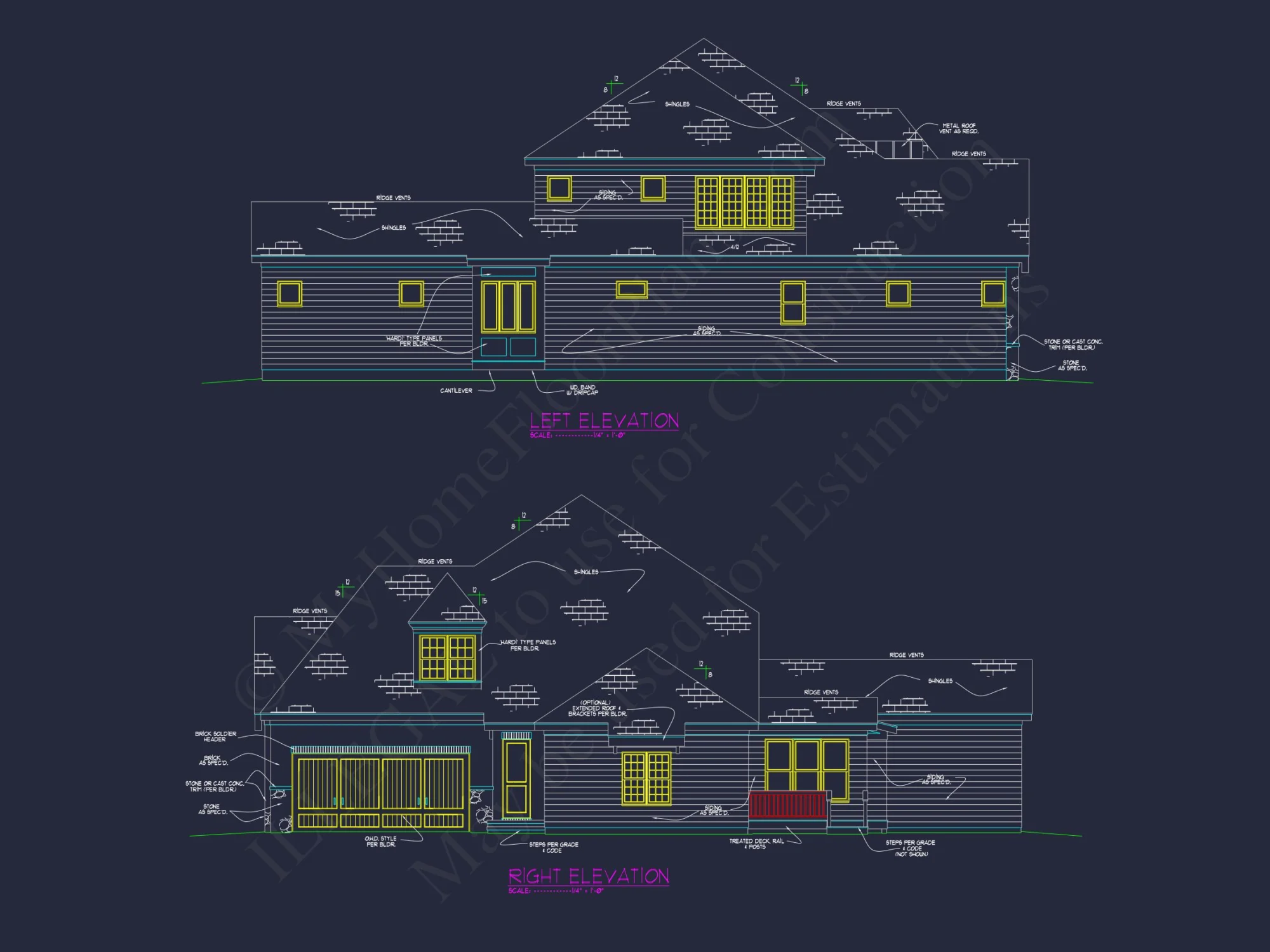 Custom house Design Blueprint: 2.5 Story Floor Plan & CAD Designs