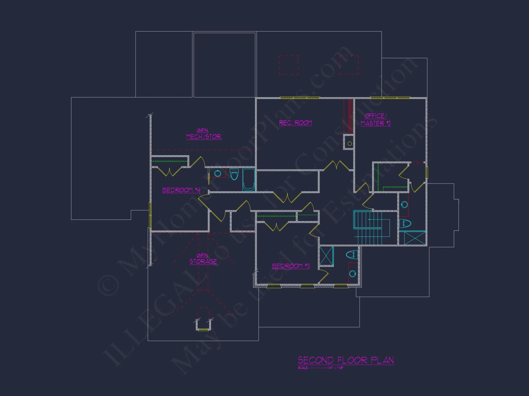 Elegant 2-Story house Design with CAD Floor Plans & Blueprint