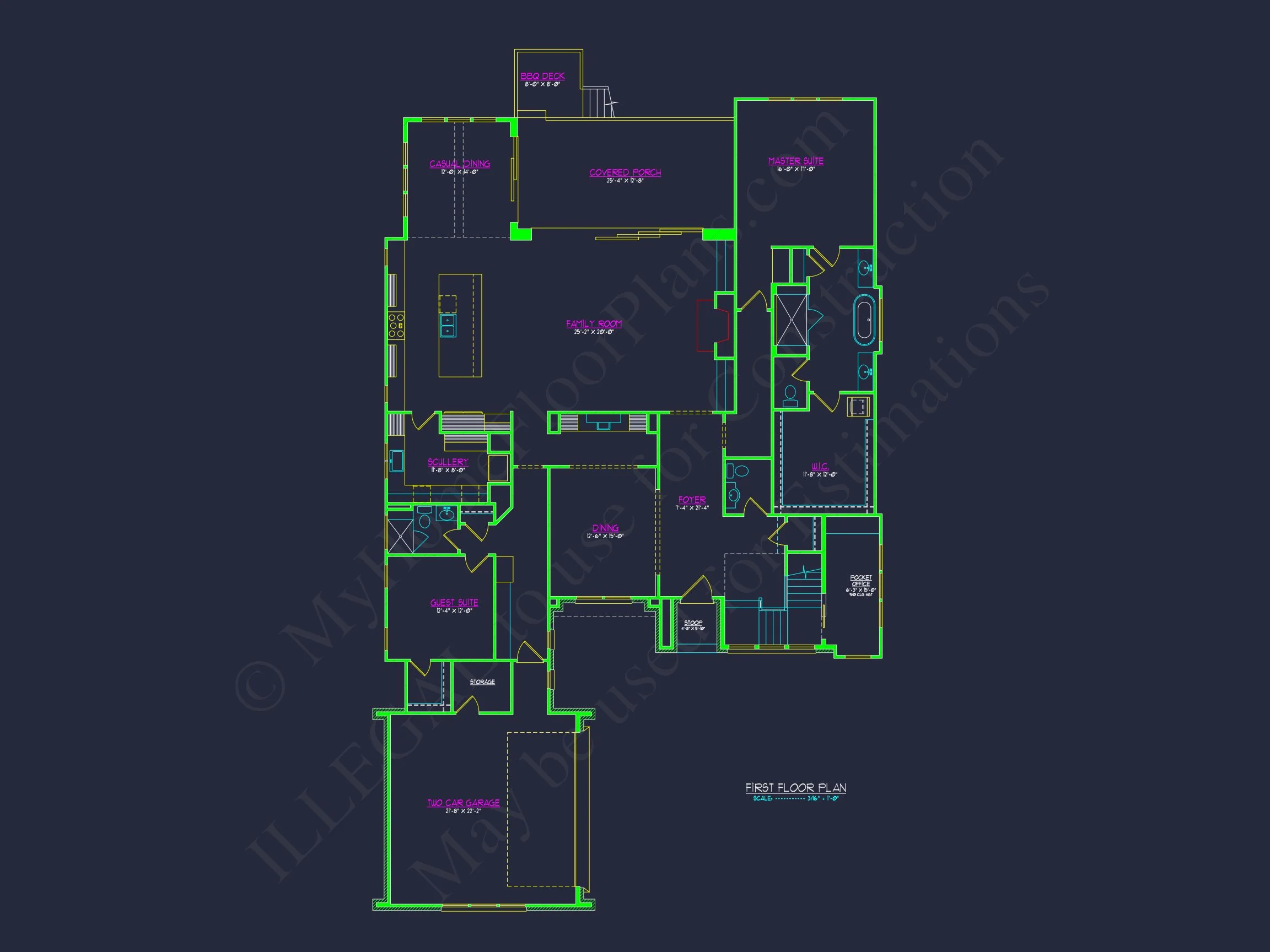 Modern house Floor Plan with CAD Designs and Blueprint Details