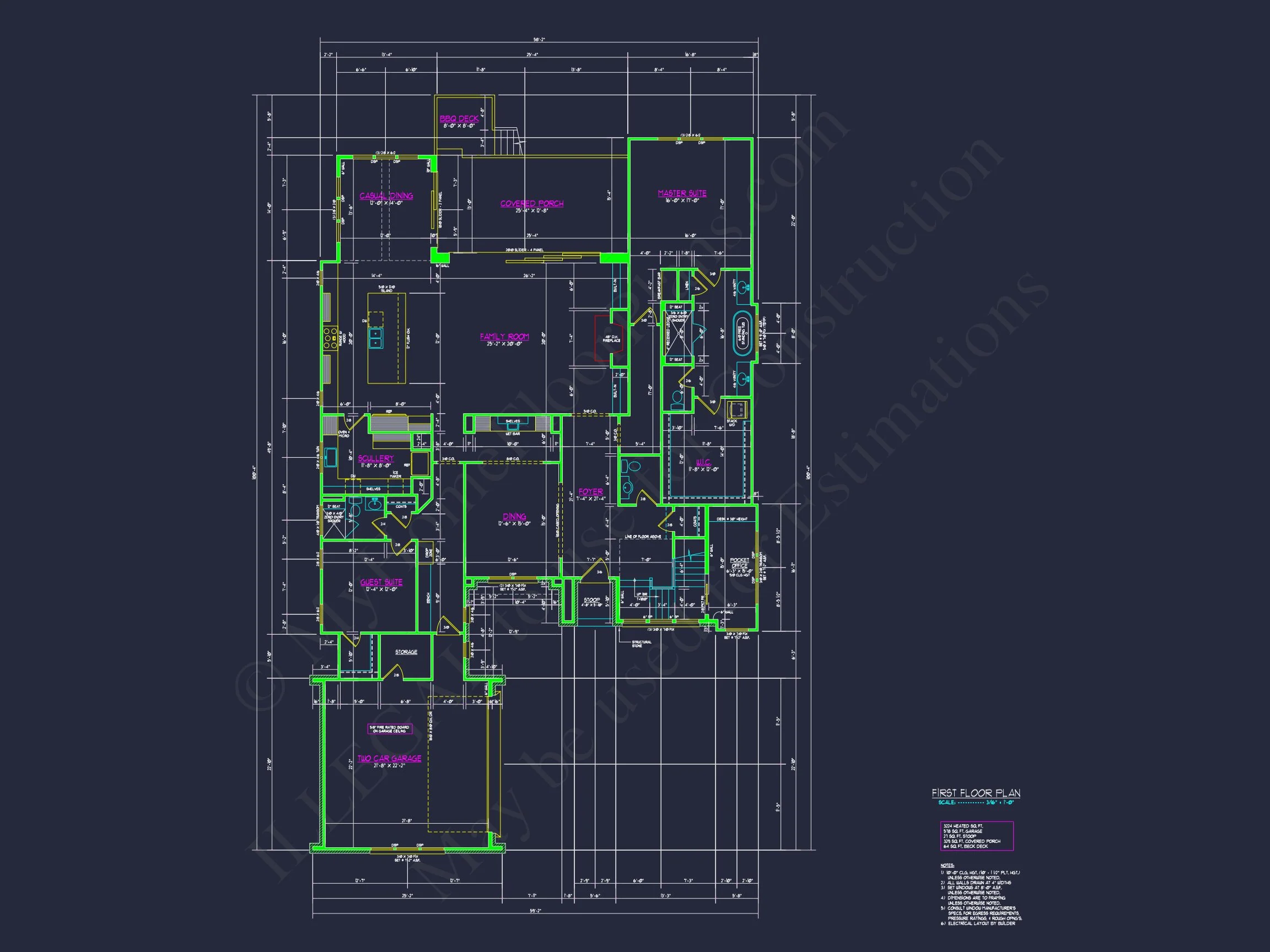 Modern house Floor Plan with CAD Designs and Blueprint Details