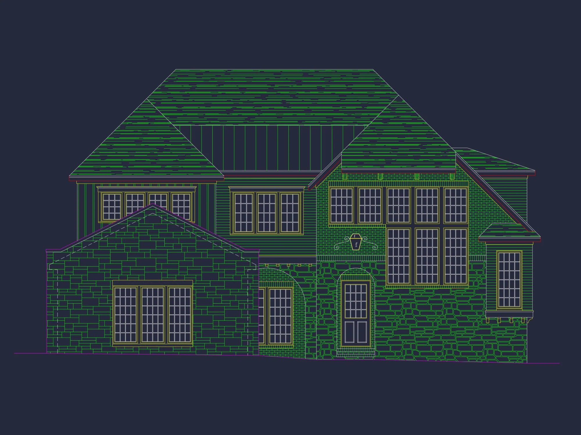 Modern house Floor Plan with CAD Designs and Blueprint Details